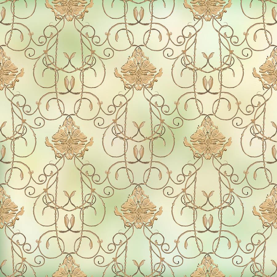 Damasco vintage verde menta oro, 900x900 HD, Desktop