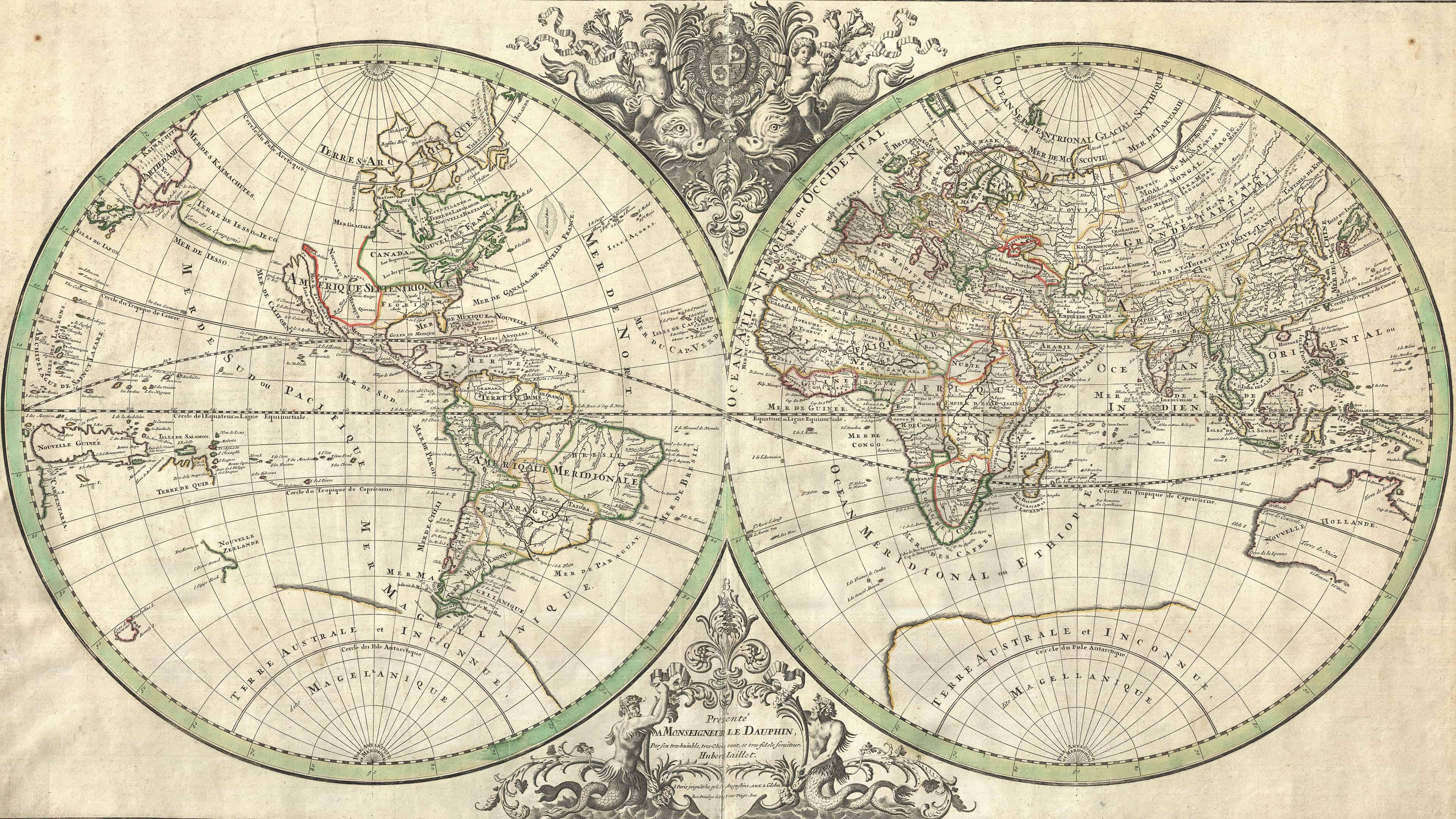 Mappa mondo vintage francese, 3840x2160 Ultra HD, Monitor 4K