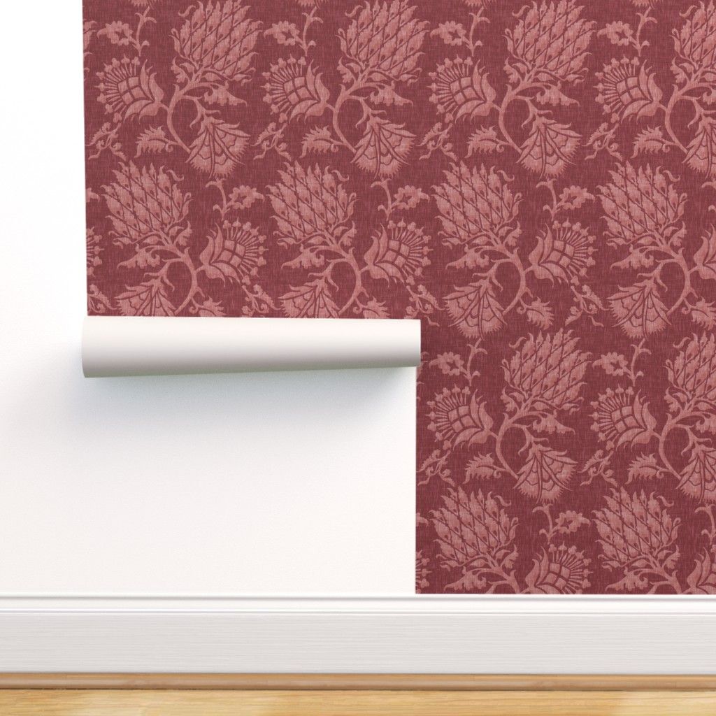 Damasco floreale vintage bordeaux, 1024x1024 HD, Desktop