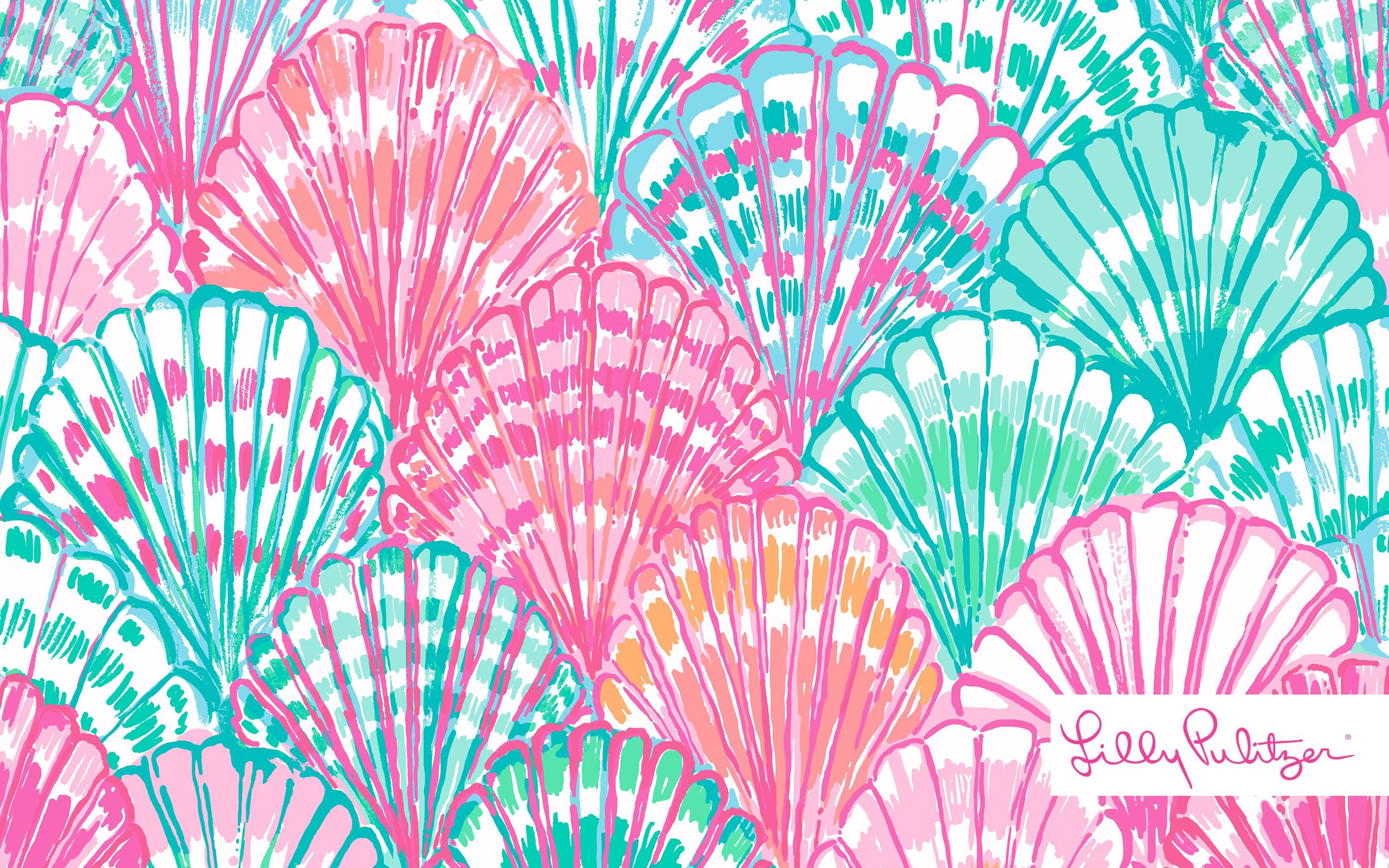 Conchiglie Lilly Pulitzer rosa turchese, 3000x1876 2K, PC