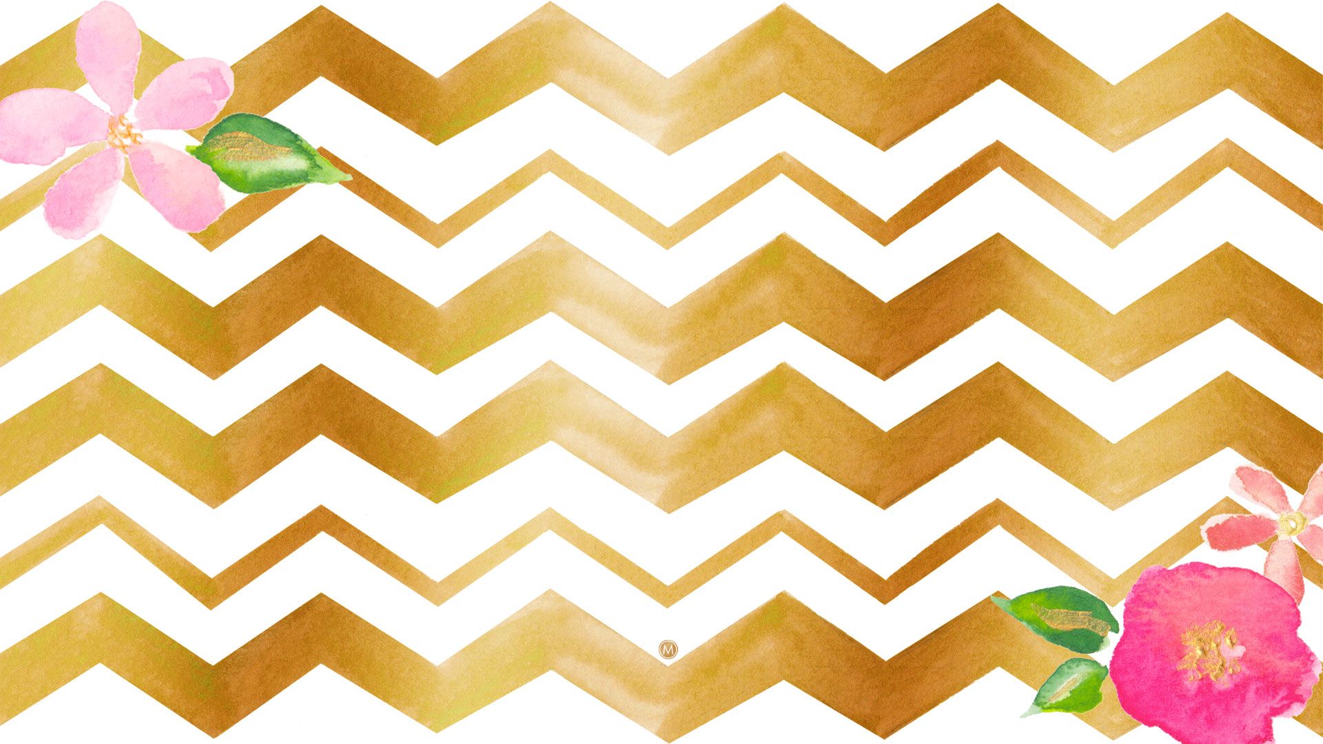 Chevron dorato con fiori rosa, 1920x1080 Full HD 1080p, PC Desktop