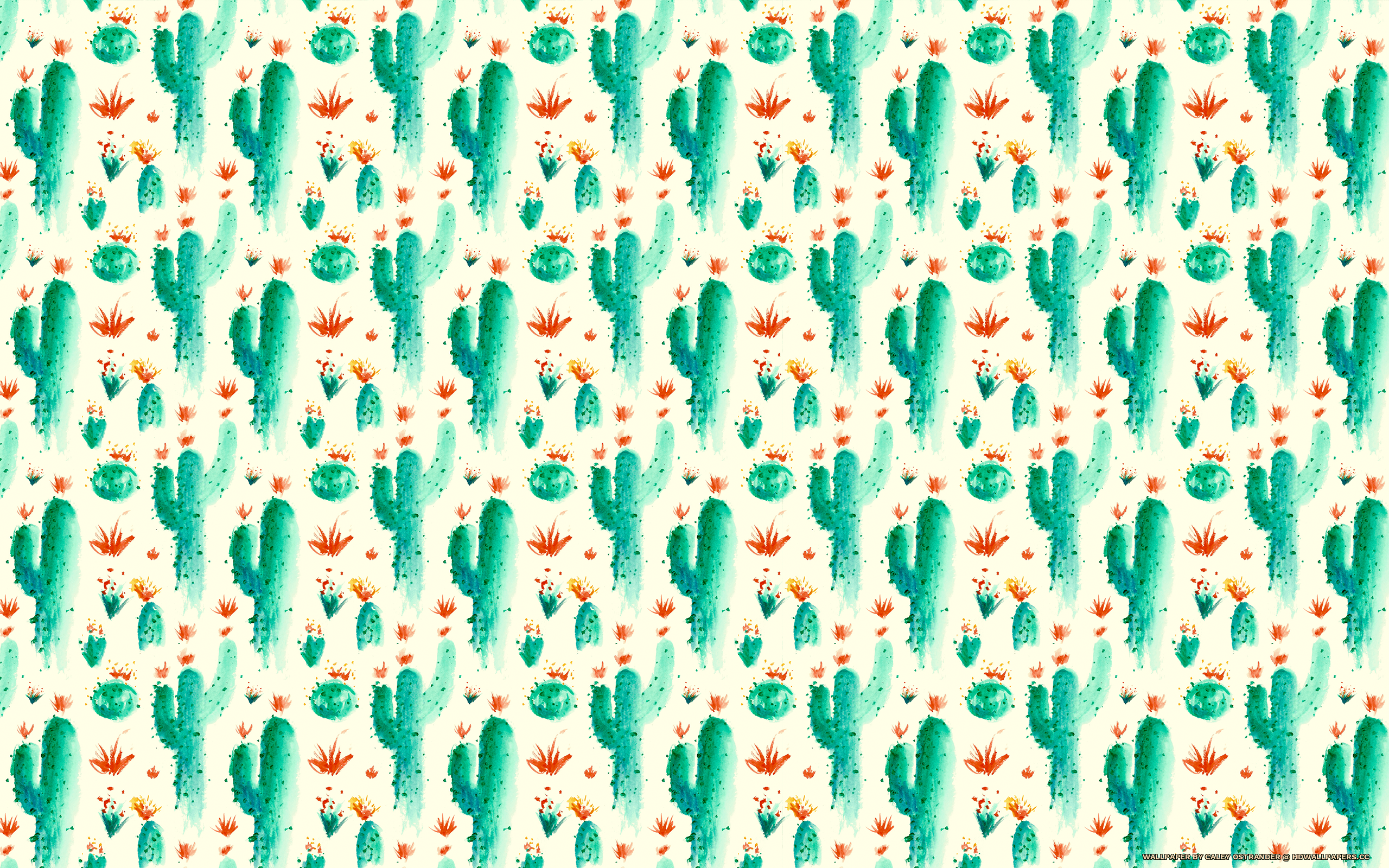 Pattern cactus verdi acquerello, 2560x1600 2K+, PC