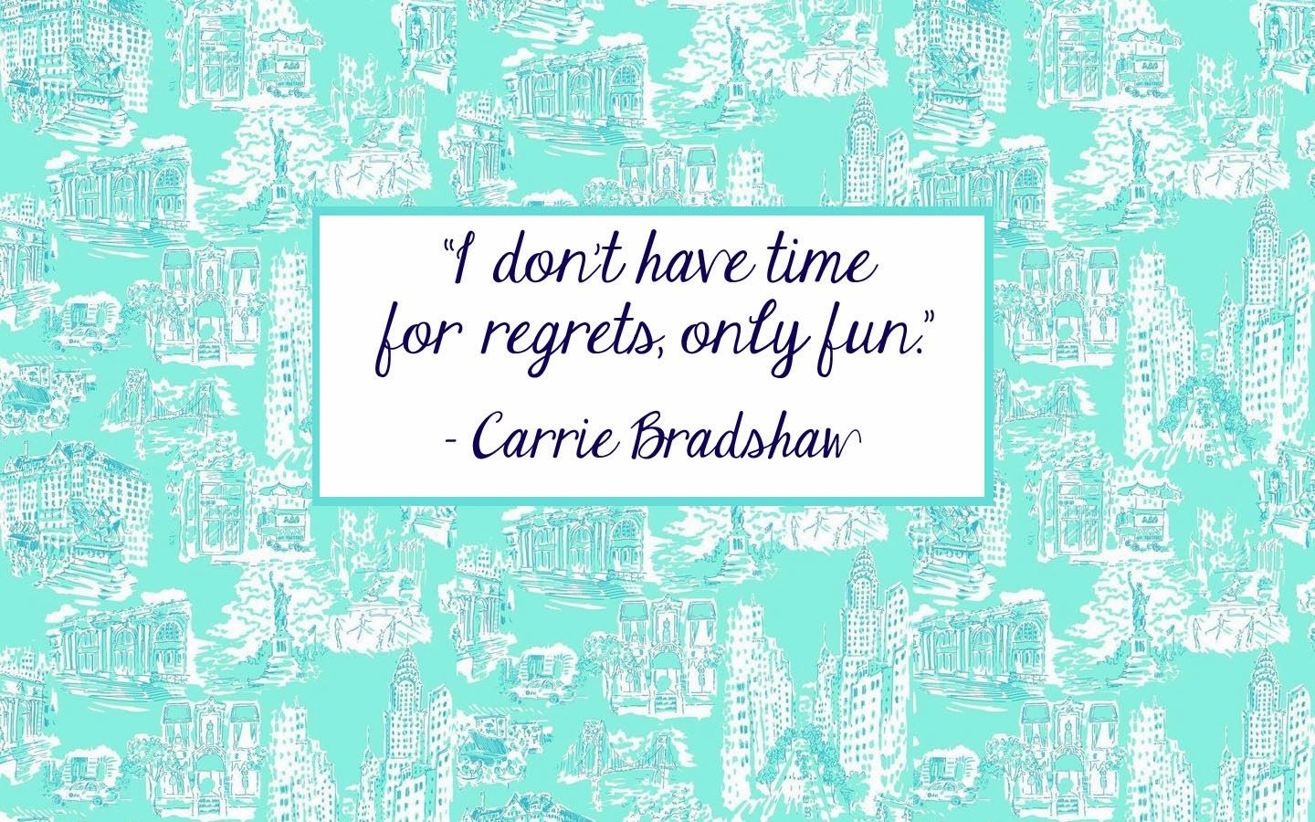 Citazione Carrie Bradshaw pattern turchese, 1440x900 HD, PC Desktop