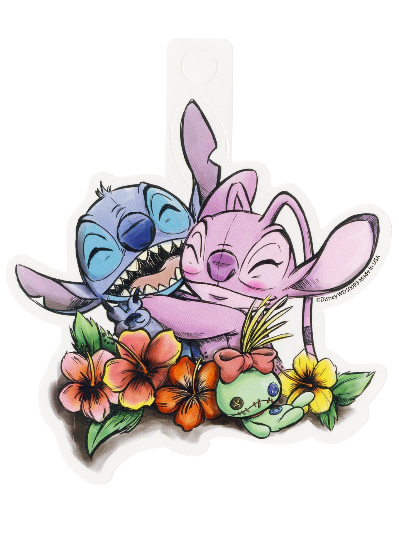 Stitch e Angel abbraccio fiori, 1360x1836 Verticale, Mobile