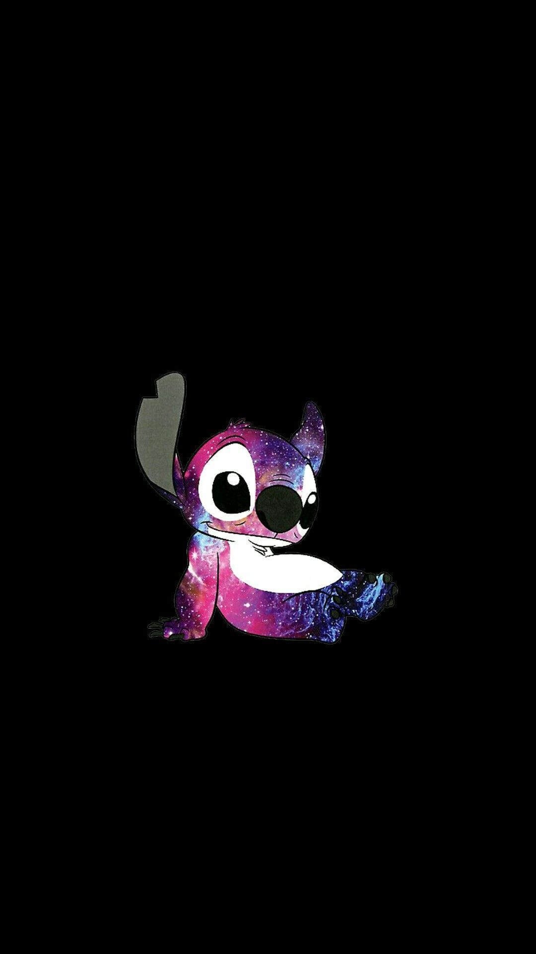 Stitch galassia viola su nero, 1080x1920 Verticale, Telefono