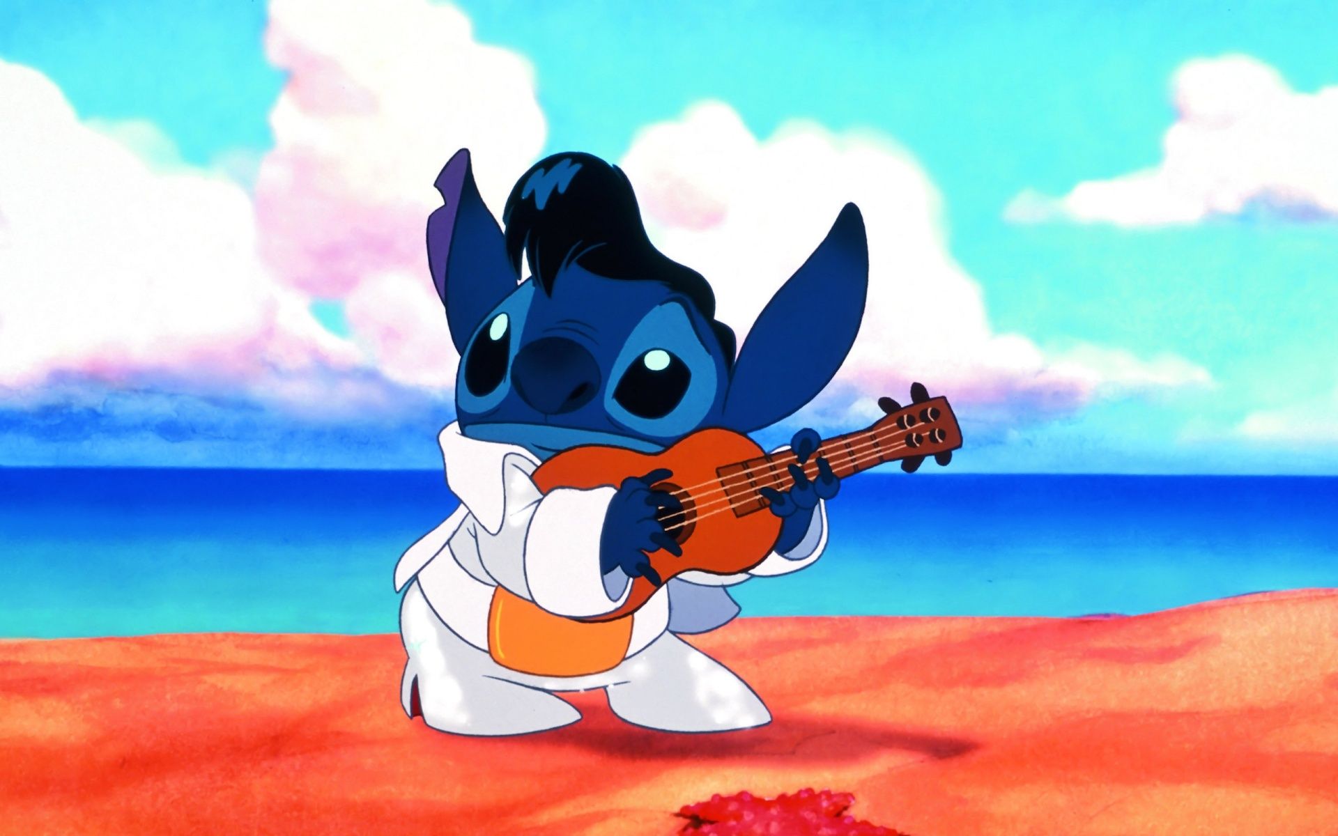 Stitch con chitarra spiaggia, 1920x1200 WUXGA, PC Desktop