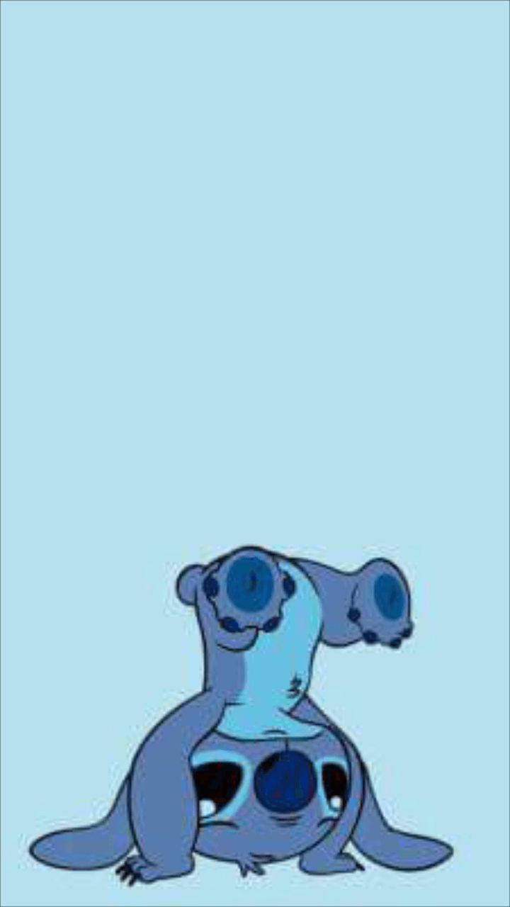 Stitch capovolto sfondo azzurro, 720x1280 Verticale, Mobile