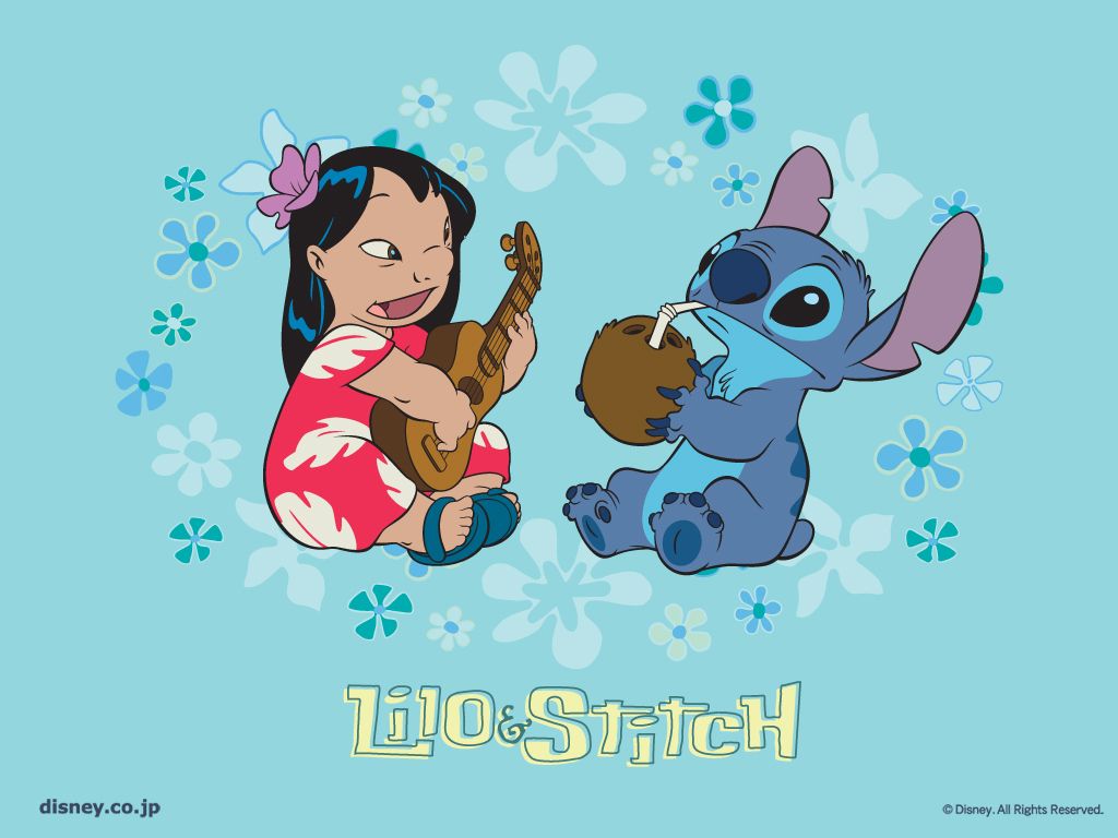 Lilo e Stitch con ukulele, 1024x768 HD, PC Desktop