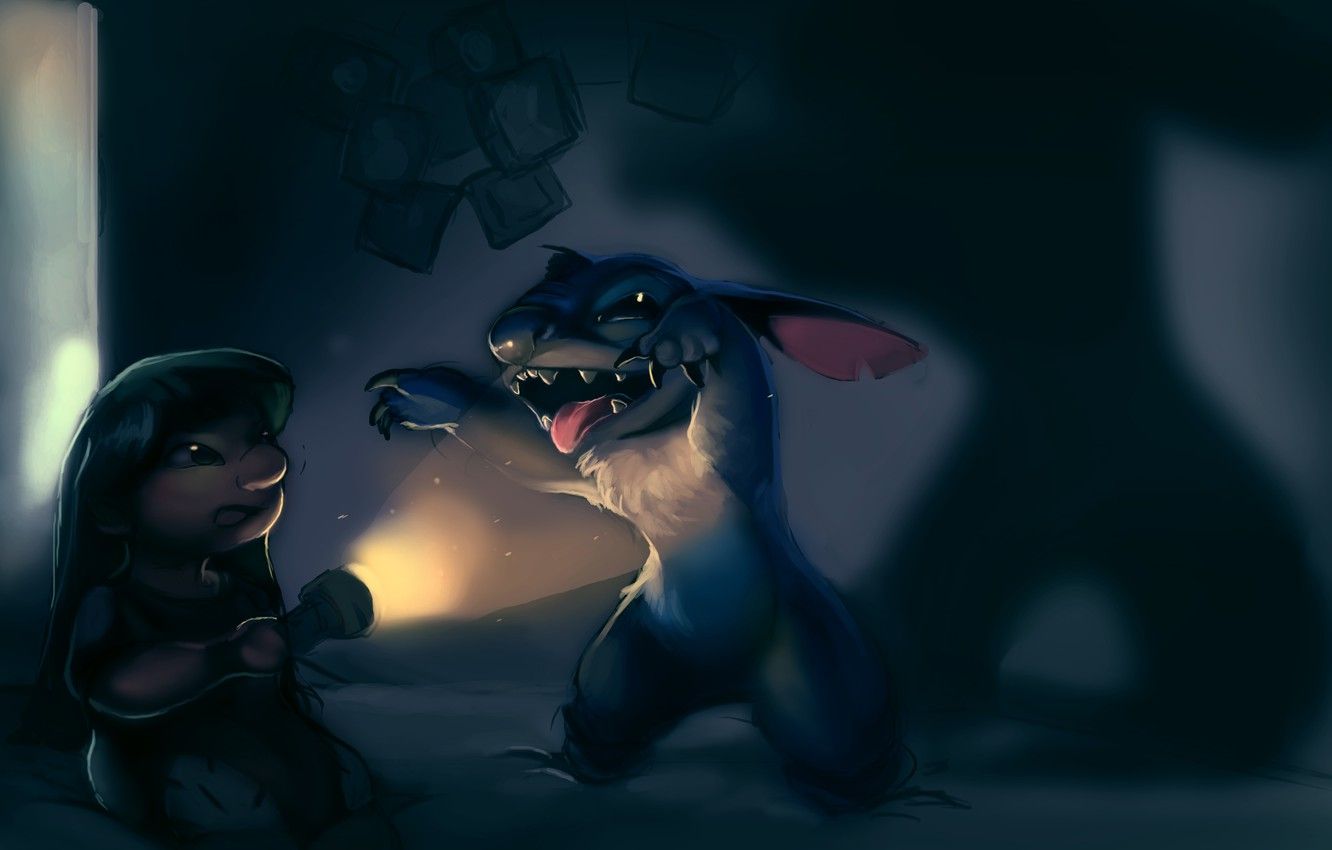 Lilo e Stitch stanza buia, 1332x850 HD, Desktop