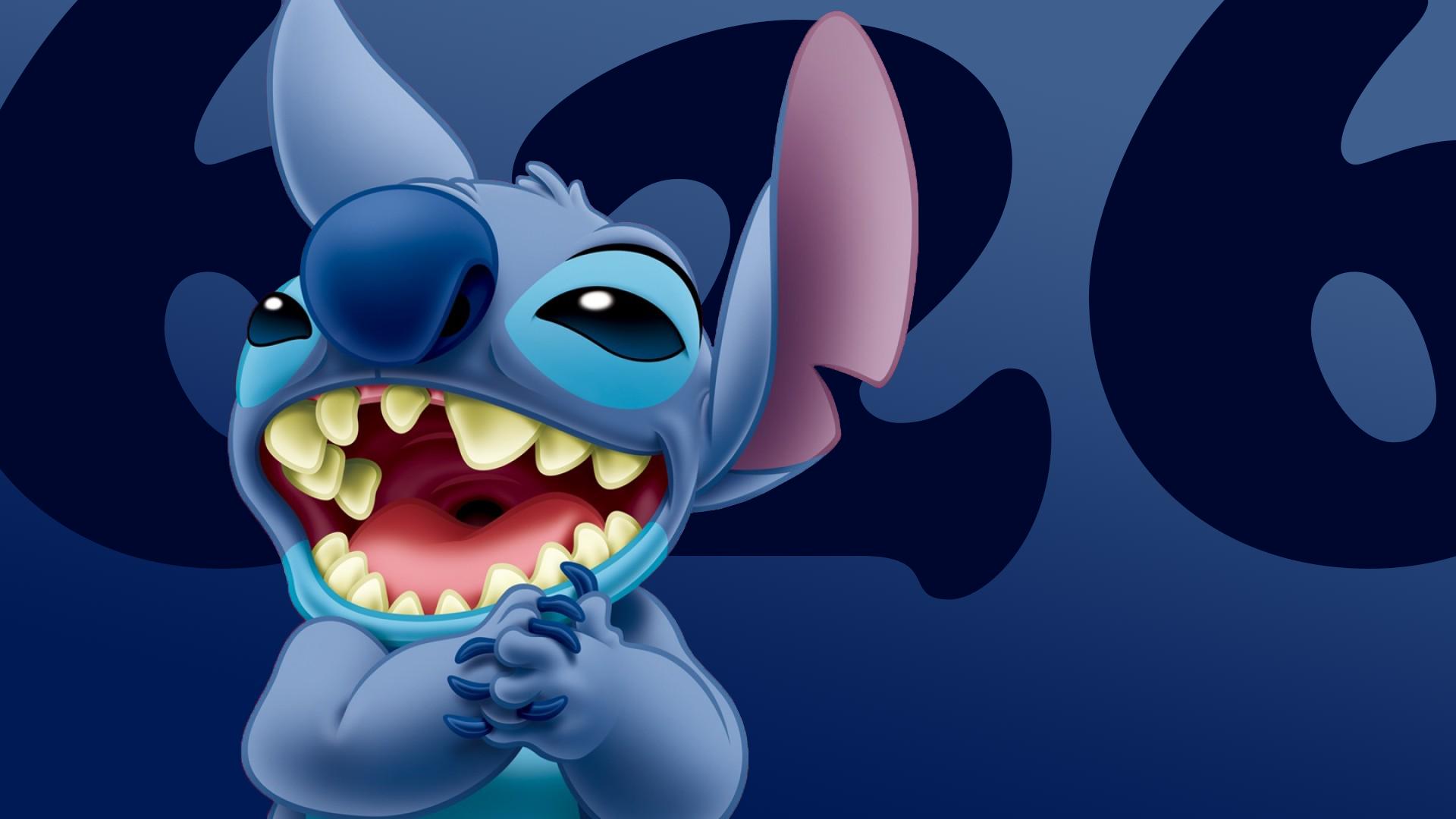 Stitch sorridente sfondo blu, 1920x1080 1080p, PC Desktop