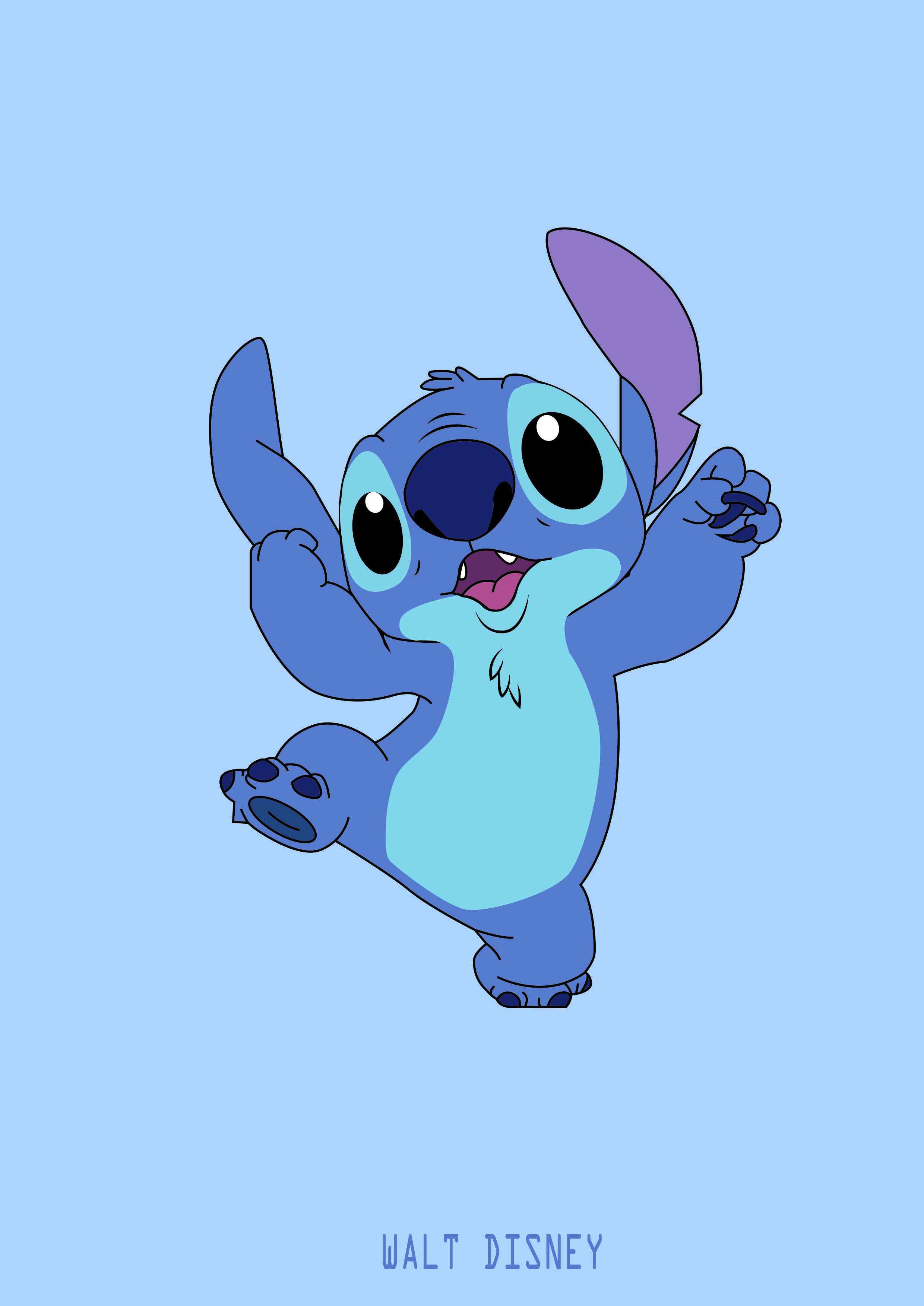 Stitch Disney sfondo azzurro, Lilo & Stitch, 2480x3507 Verticale, Telefono