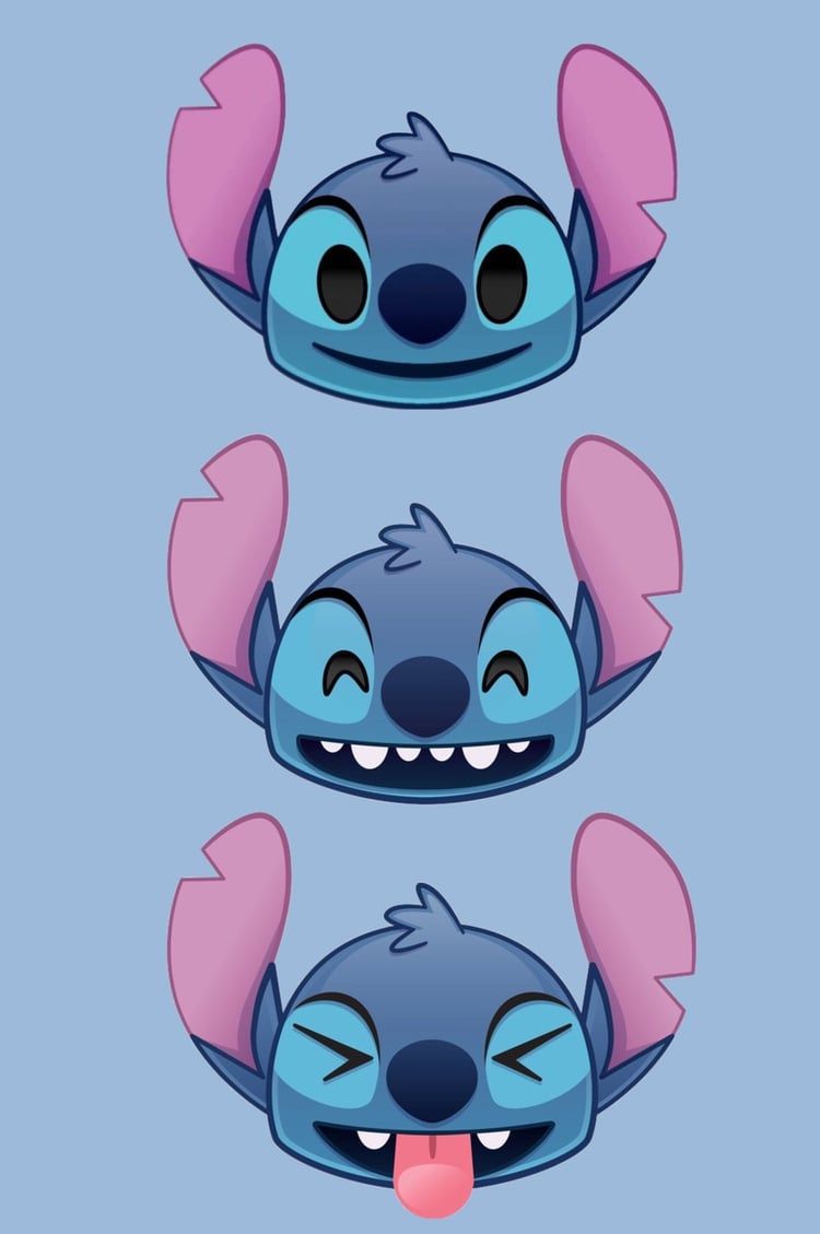 Stitch emoji faccine blu, 750x1129 Full HD Verticale, iPhone