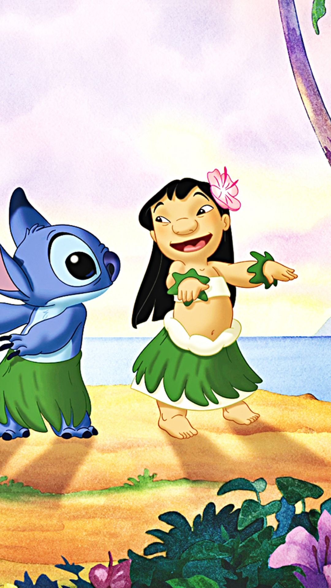 Stitch e Lilo spiaggia, 1080x1920 Full HD Verticale, Samsung Galaxy