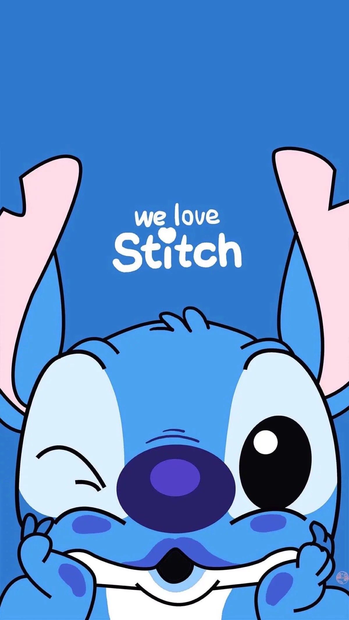 Stitch Disney sfondo blu, classici d'animazione, 1200x2133 Verticale, Mobile