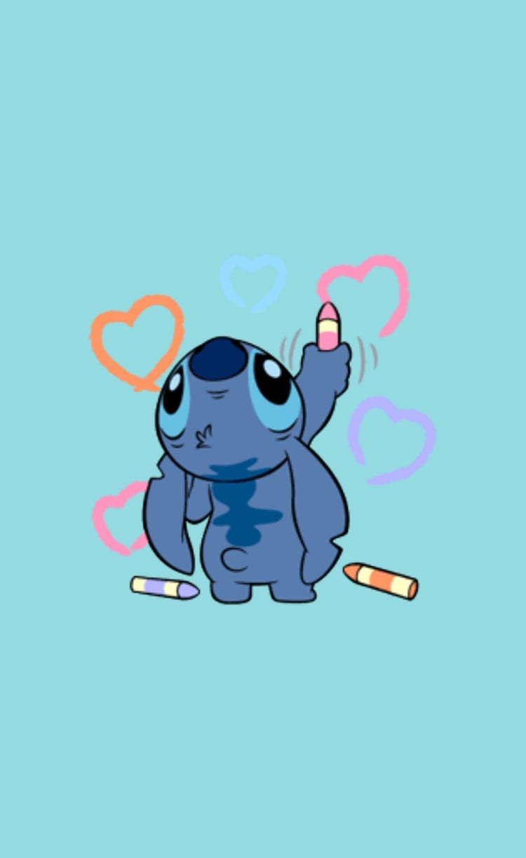 Stitch con matite e cuori, 750x1223 Verticale, Xiaomi
