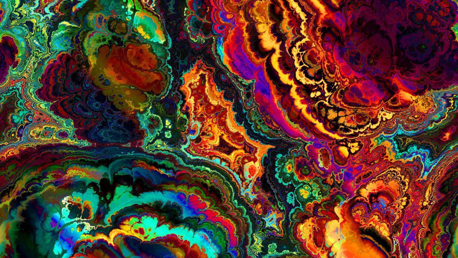 Erba psichedelica astratta colorata, 1600x900 HD, PC