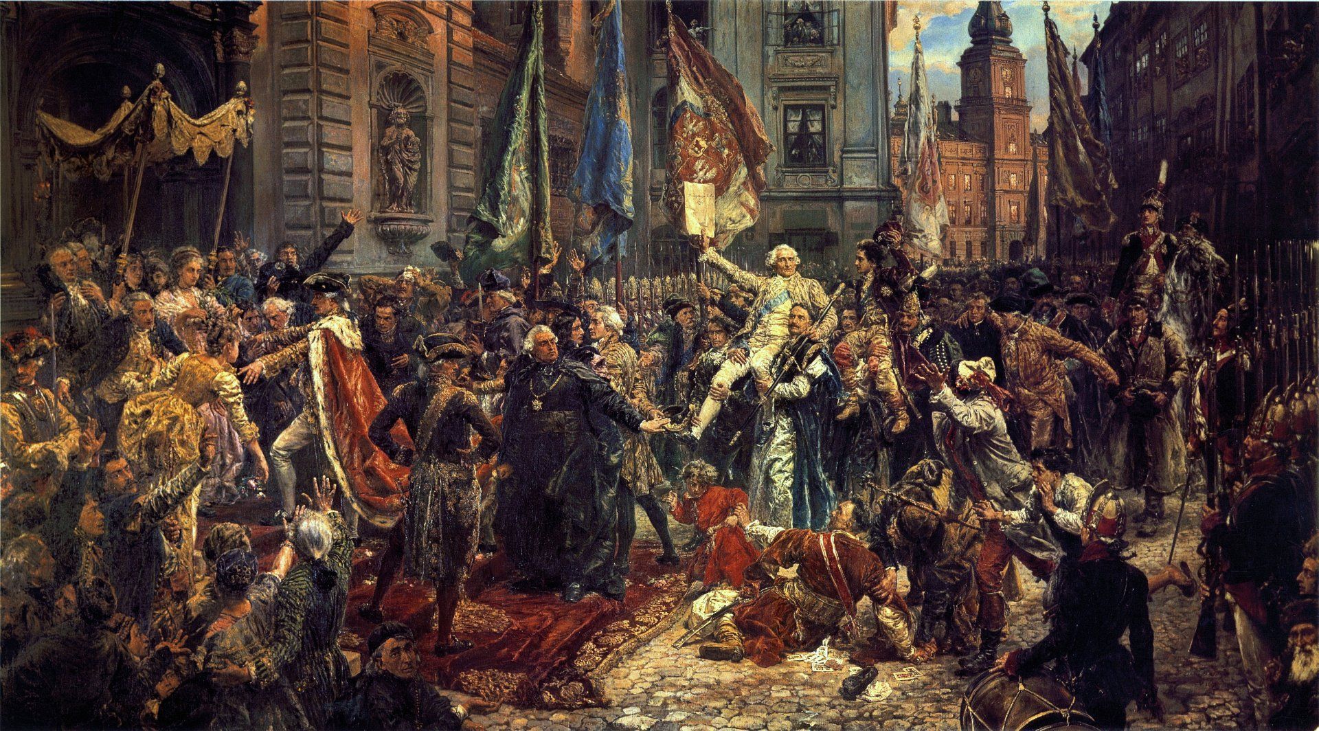 Dipinto storico folla in piazza, 1920x1064 Full HD, Desktop