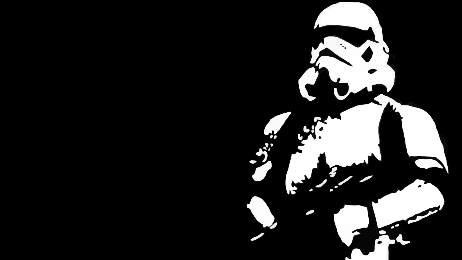 Stormtrooper Star Wars sagoma bianco nero, 1920x1080 1080p, Laptop