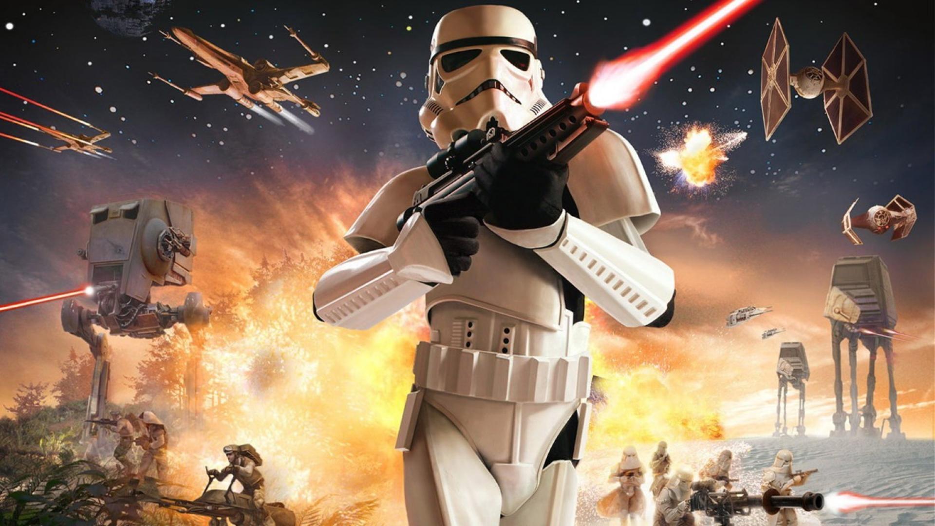 Stormtrooper Star Wars battaglia, 1920x1080 Full HD 1080p, PC