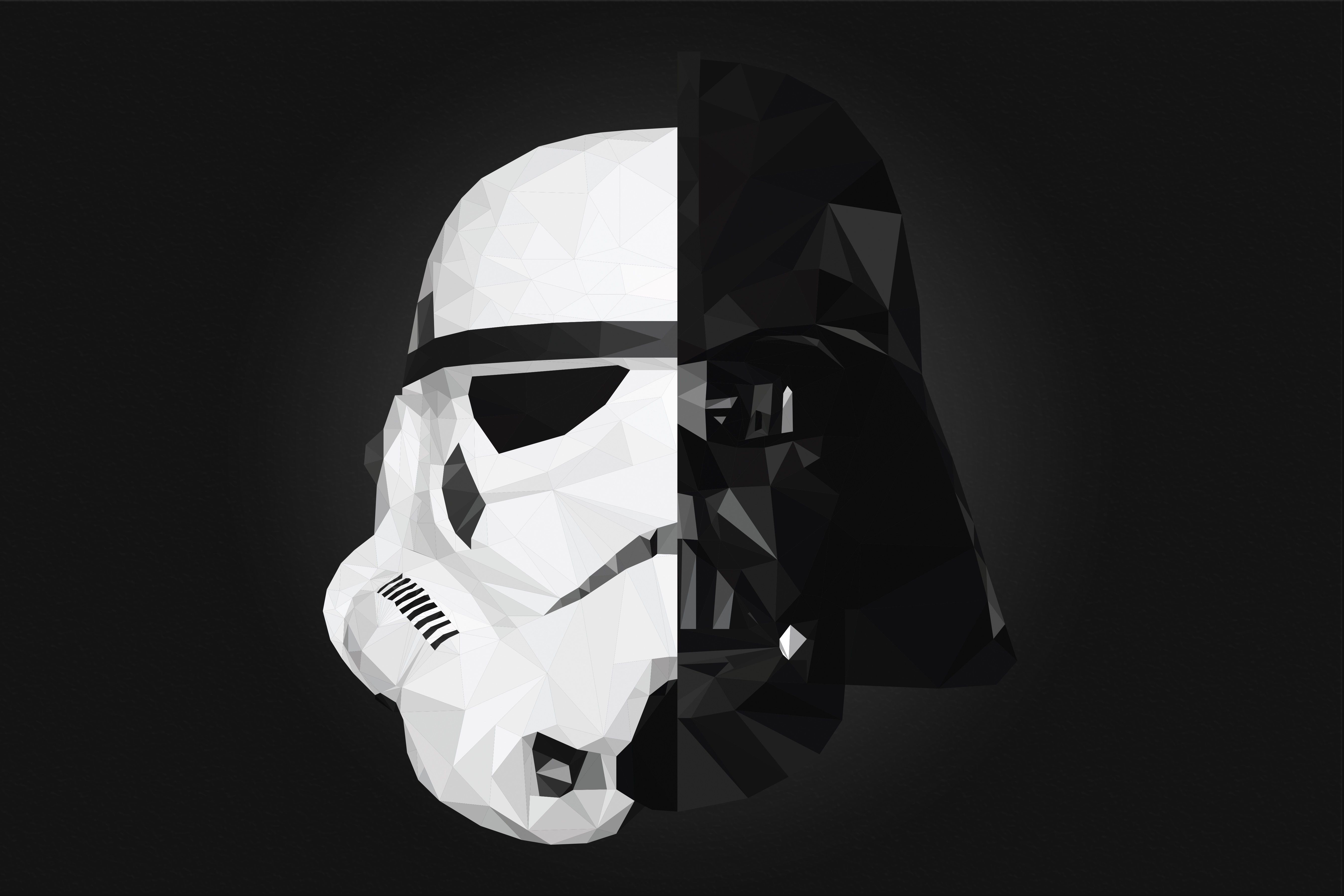 Stormtrooper e Darth Vader low poly, 5400x3600 UHD, PC 4K