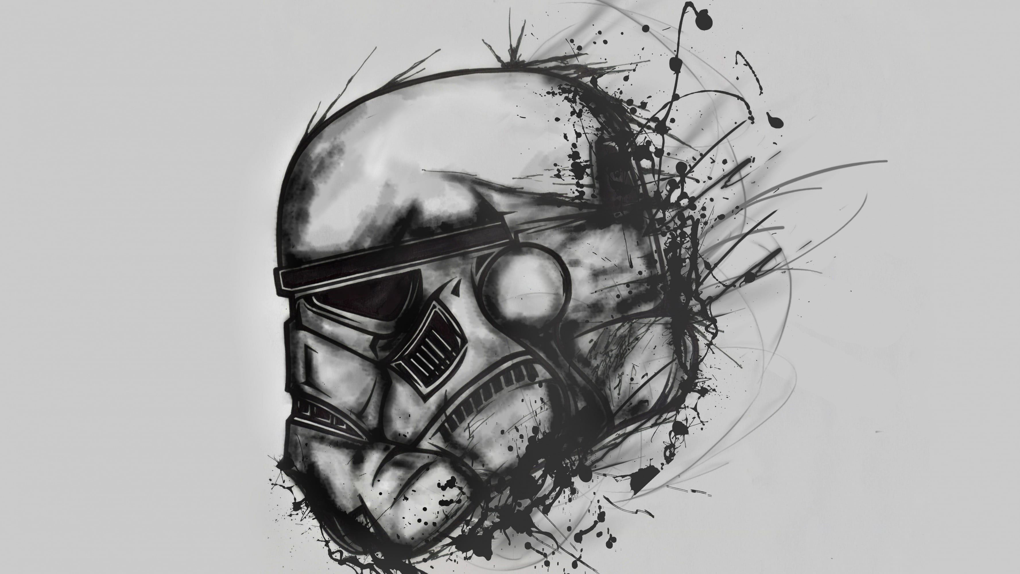 Stormtrooper casco disegno artistico, 3554x1999 2K, Desktop