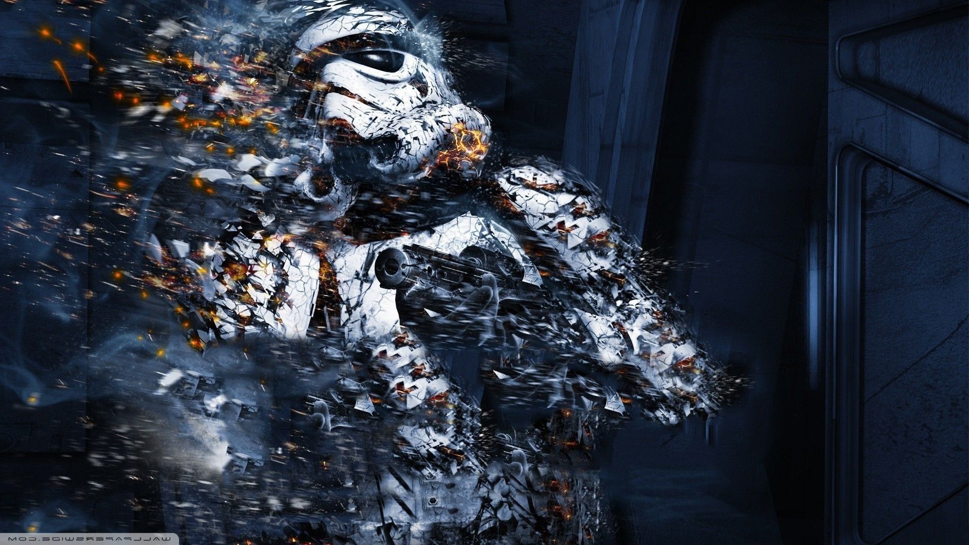 Stormtrooper Star Wars disintegrazione, 1920x1080 Full HD, Laptop