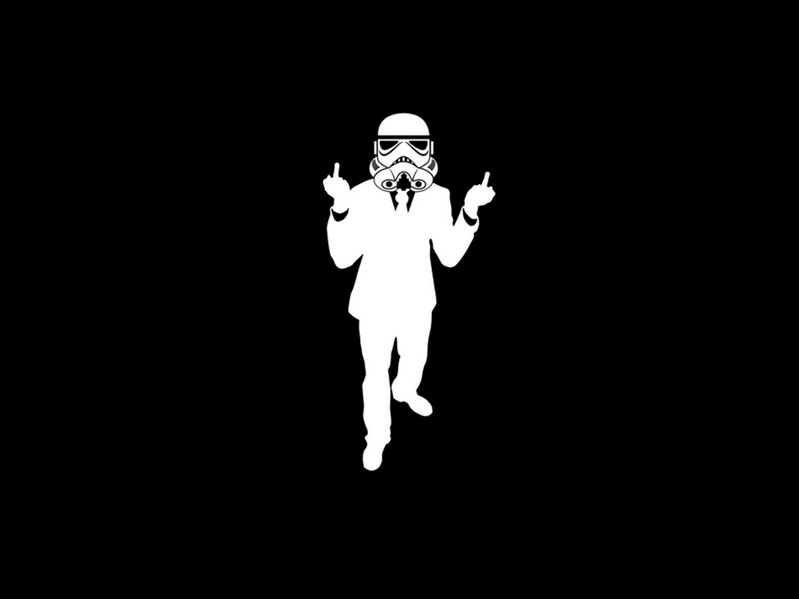 Stormtrooper silhouette bianco nero, 1600x1200 HD Ready, Desktop