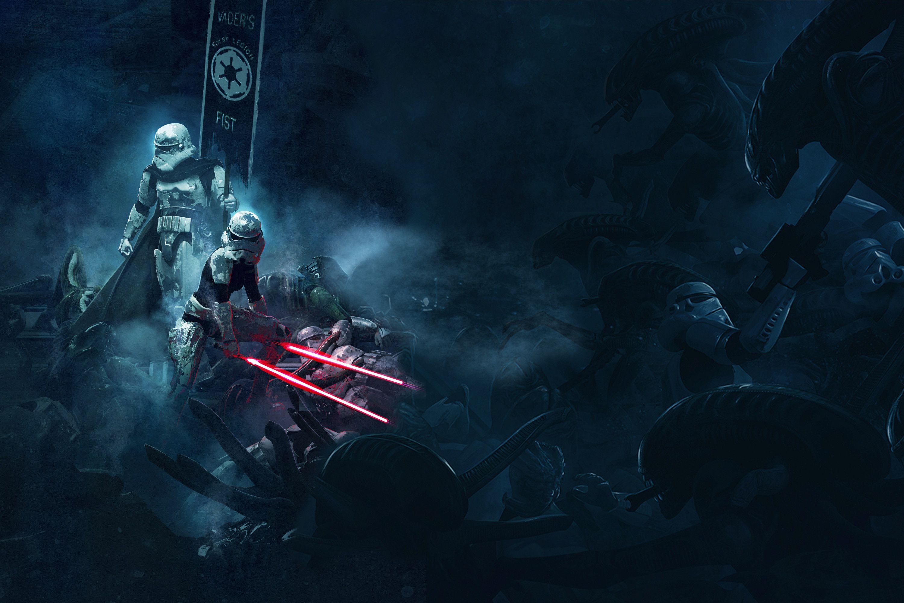 Stormtrooper con spada laser rossa, 3000x2000 2K+, Desktop
