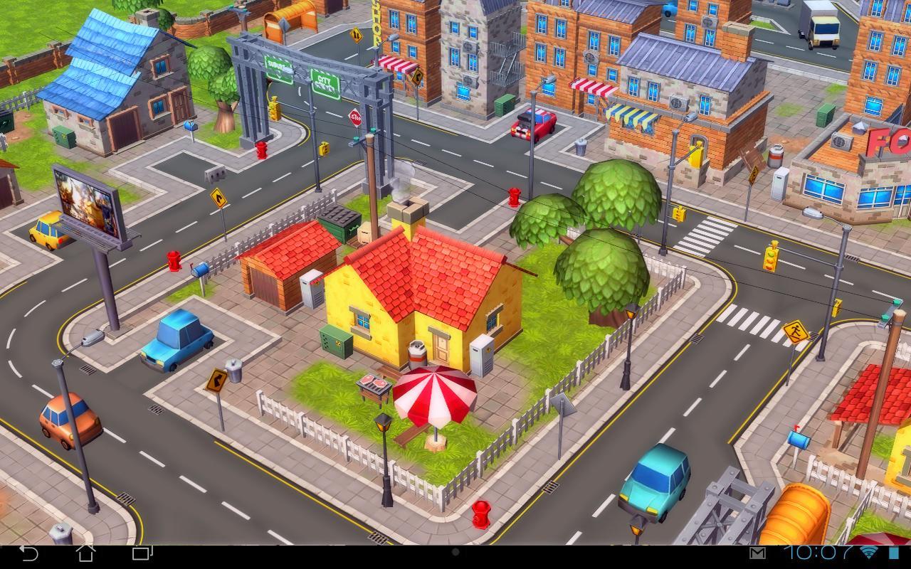 Città cartoon 3D con strade, 1280x800 HD, Desktop