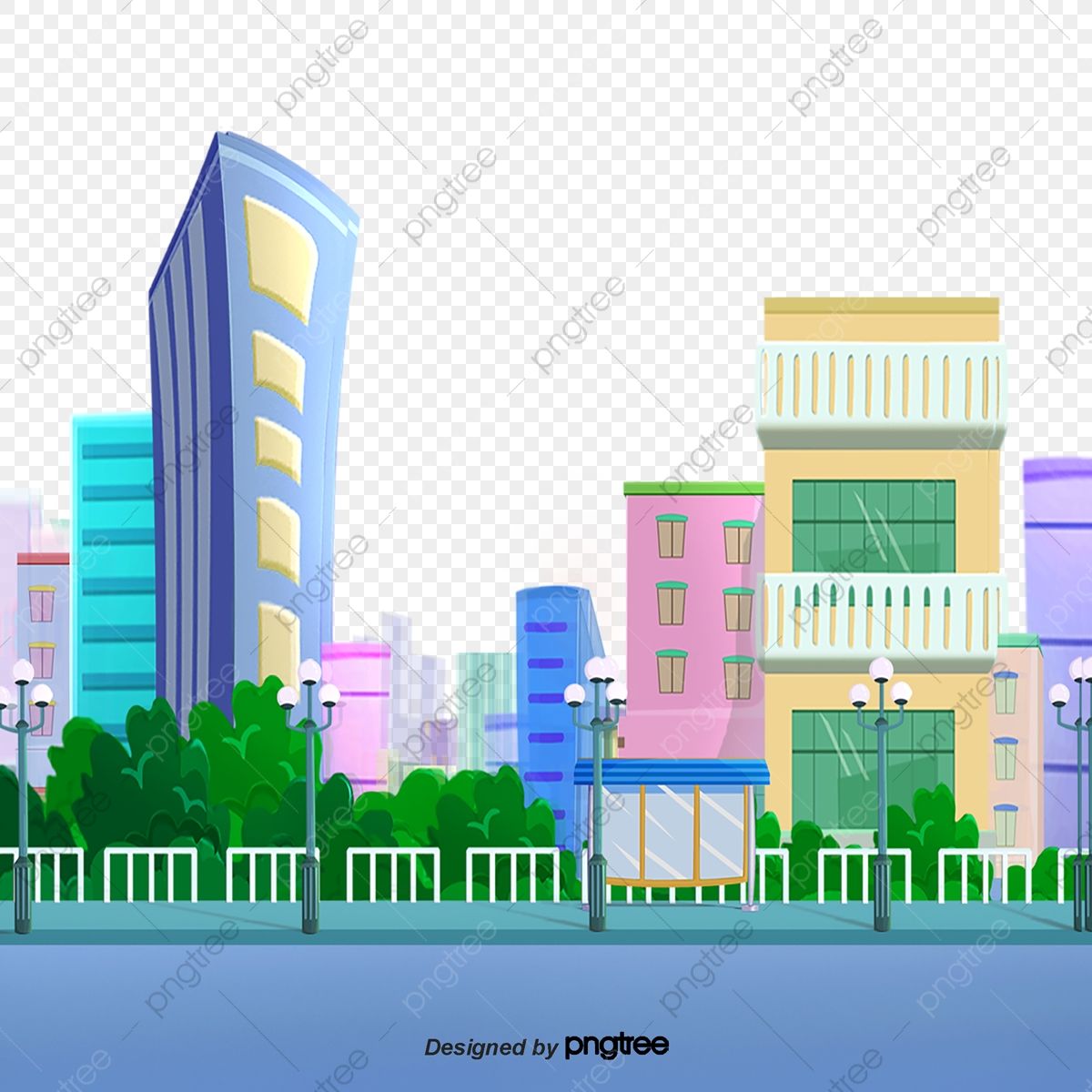 Strada cittadina notturna cartoon, 1440x900 720p, PC