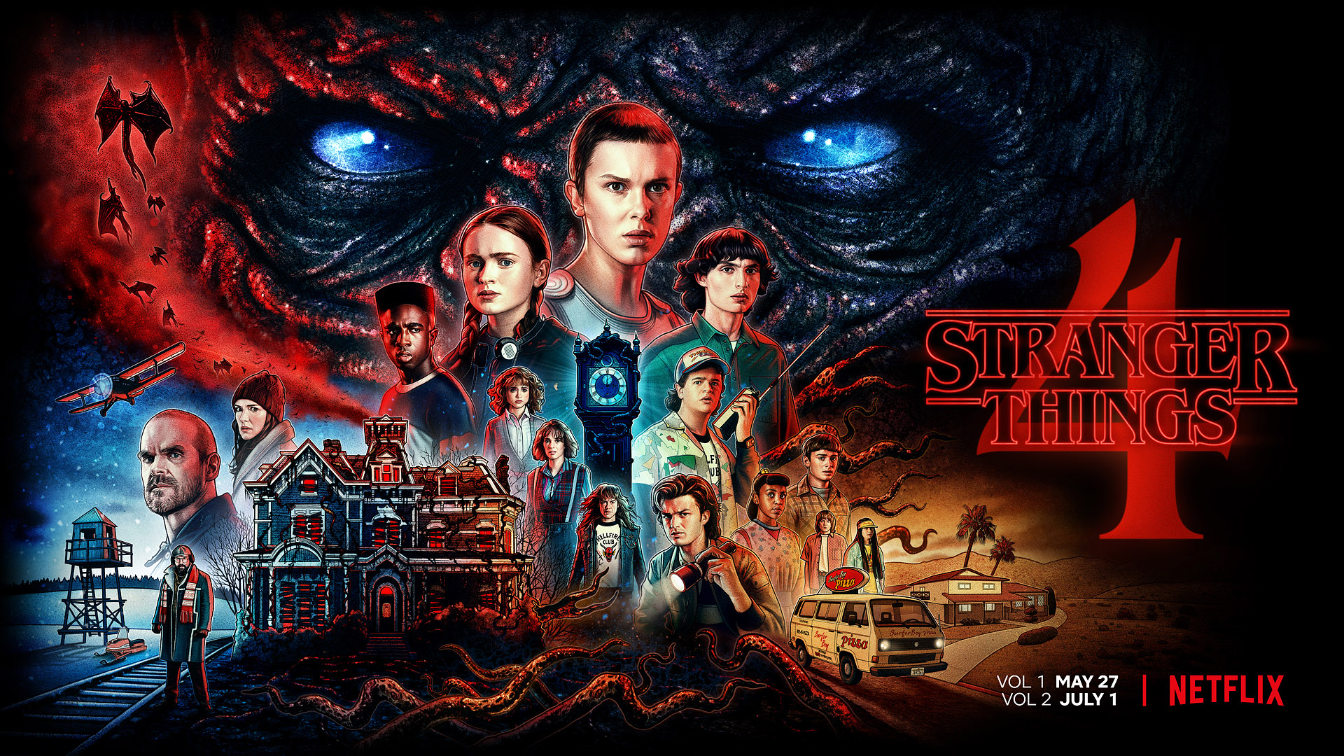 Poster Stranger Things 4, serie Netflix, 1920x1080 Full HD, Desktop