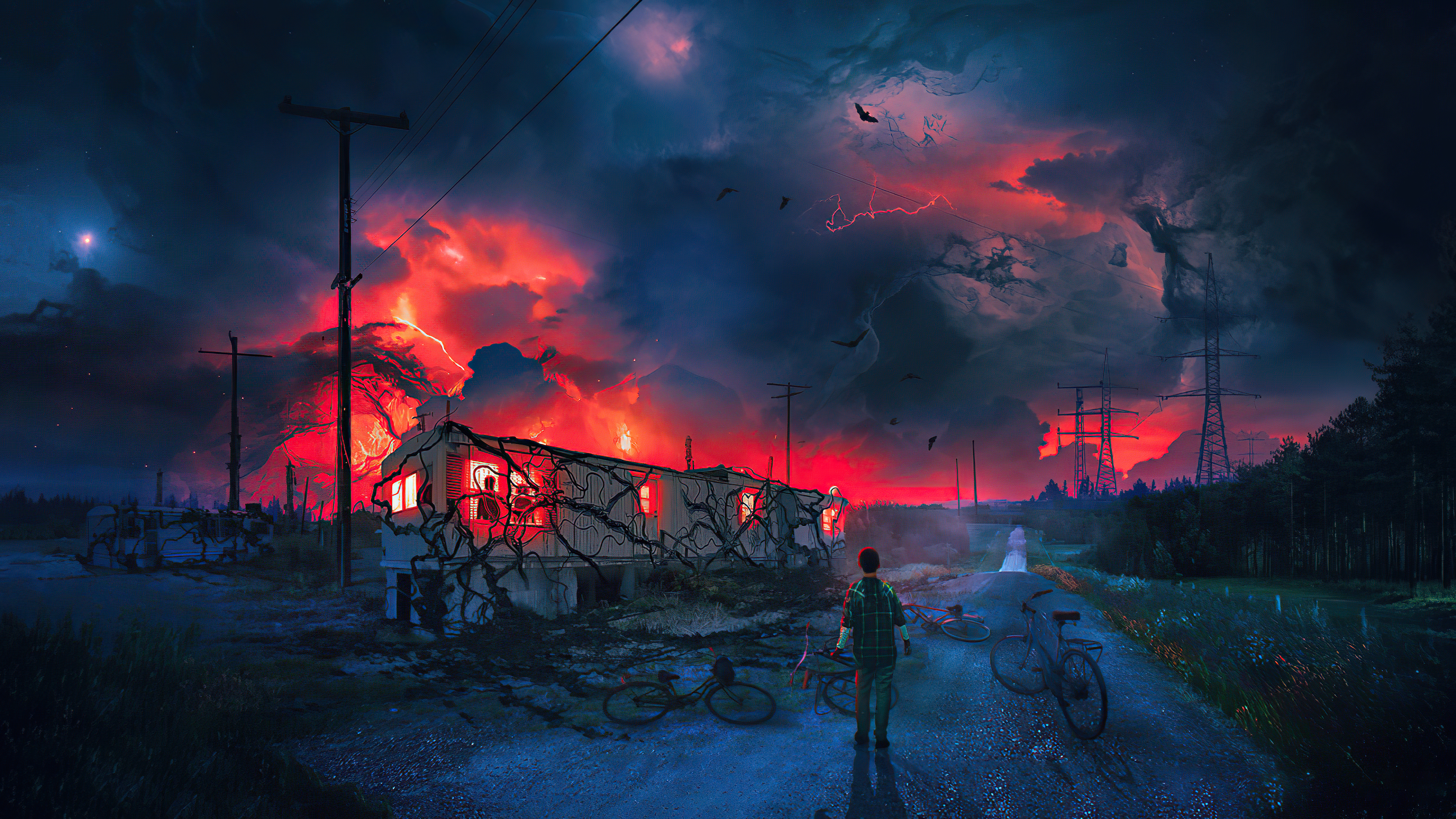 Upside Down Stranger Things paesaggio, 5120x2880 UHD, PC 4K