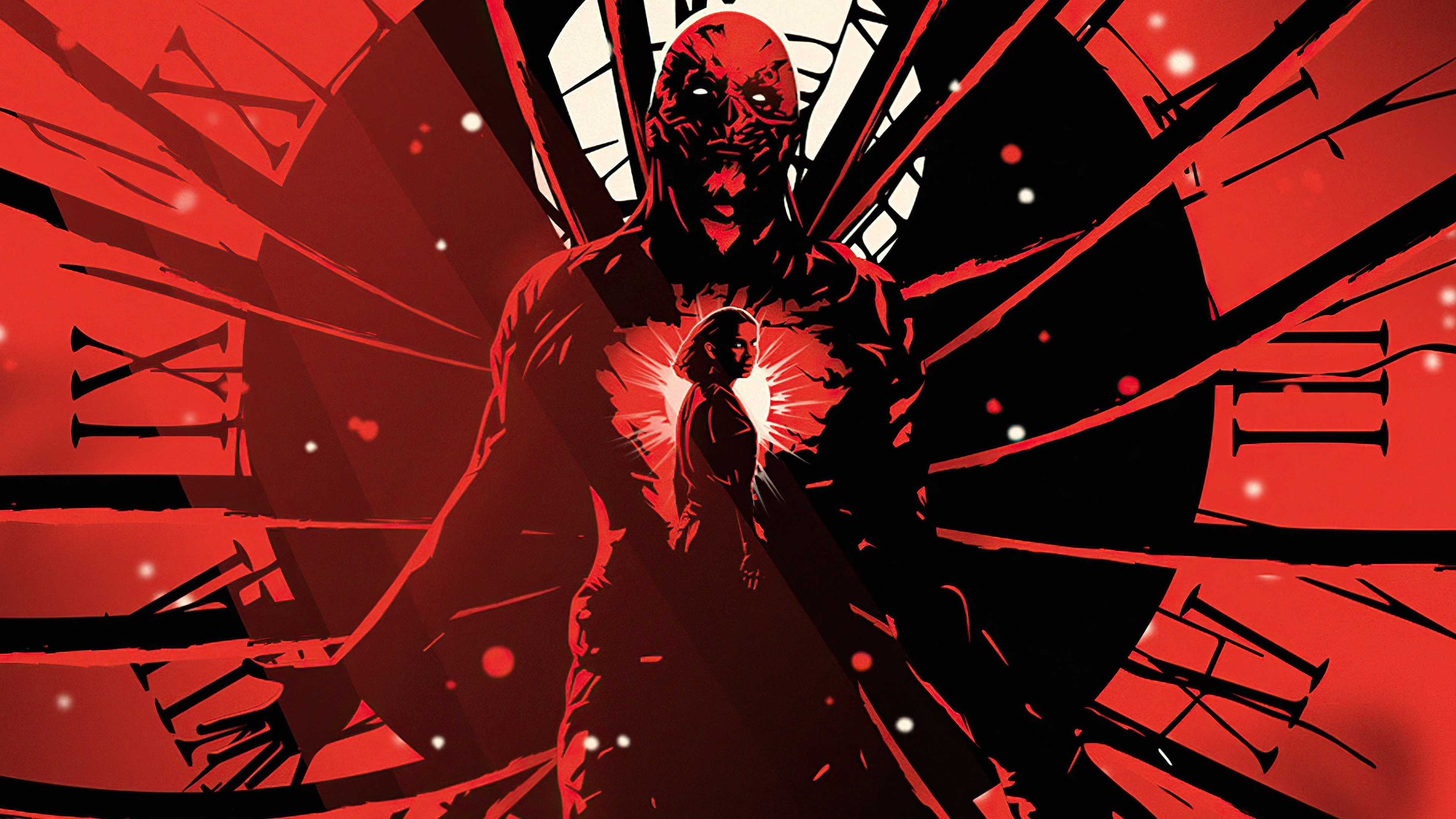 Vecna Stranger Things orologio rosso, 3840x2160 4K Ultra HD, Monitor 4K