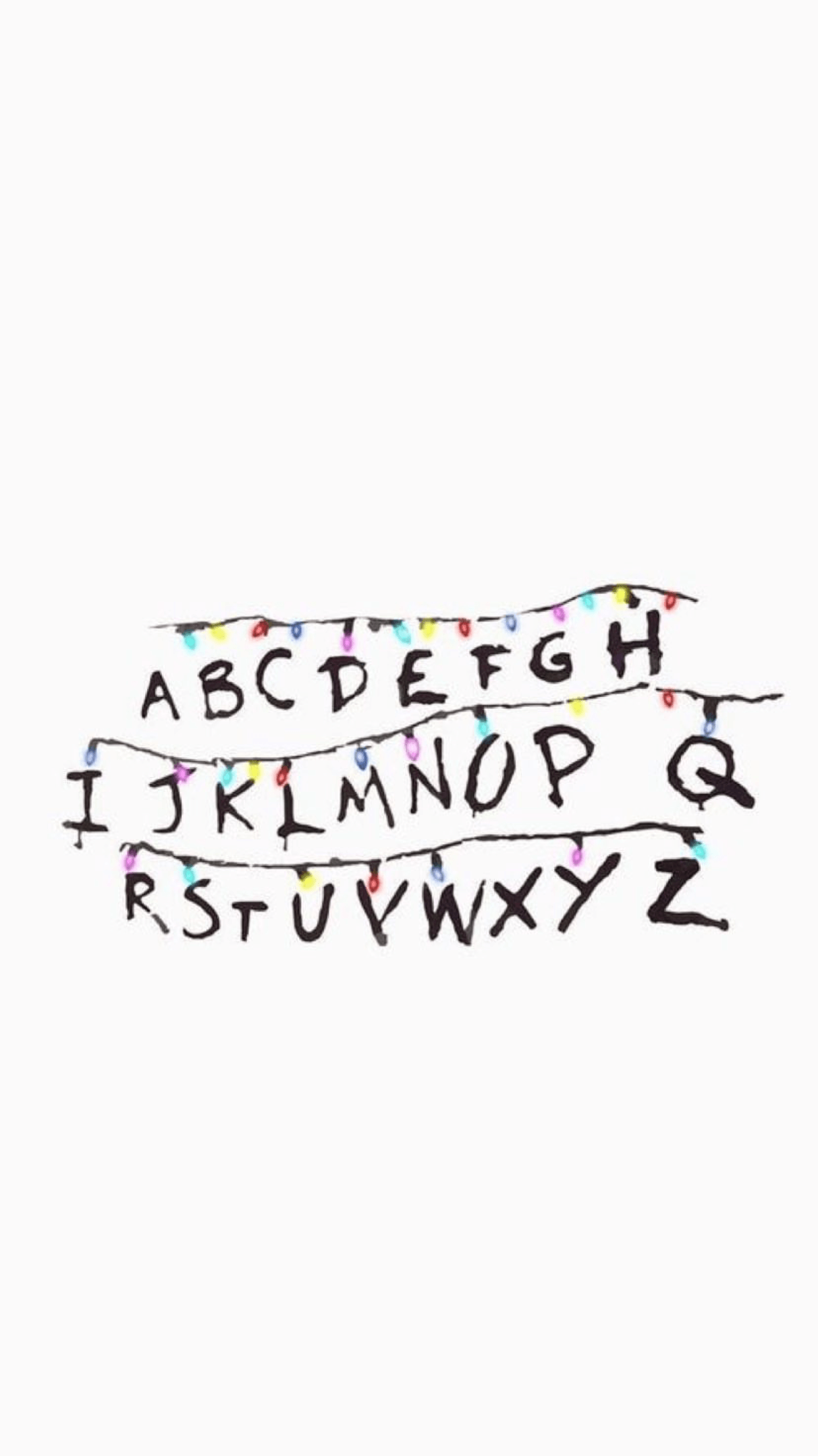Luci alfabeto Stranger Things, anni '80, 1242x2208 Full HD Verticale, Smartphone
