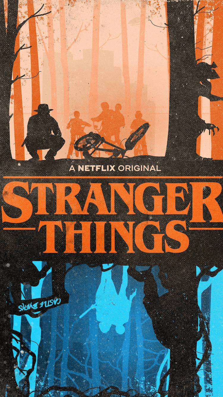 Poster Stranger Things Netflix, anni '80, 750x1334 Full HD Verticale, Smartphone