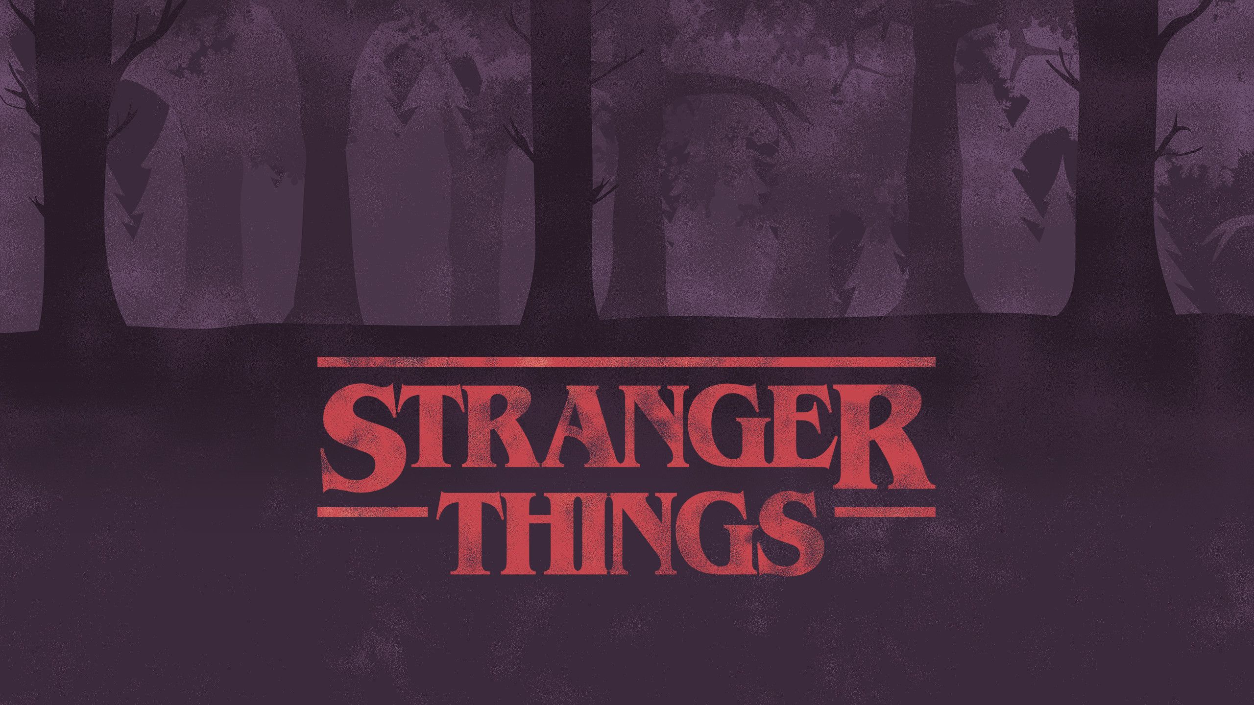 Logo Stranger Things foresta viola, 2560x1440 2K, Desktop