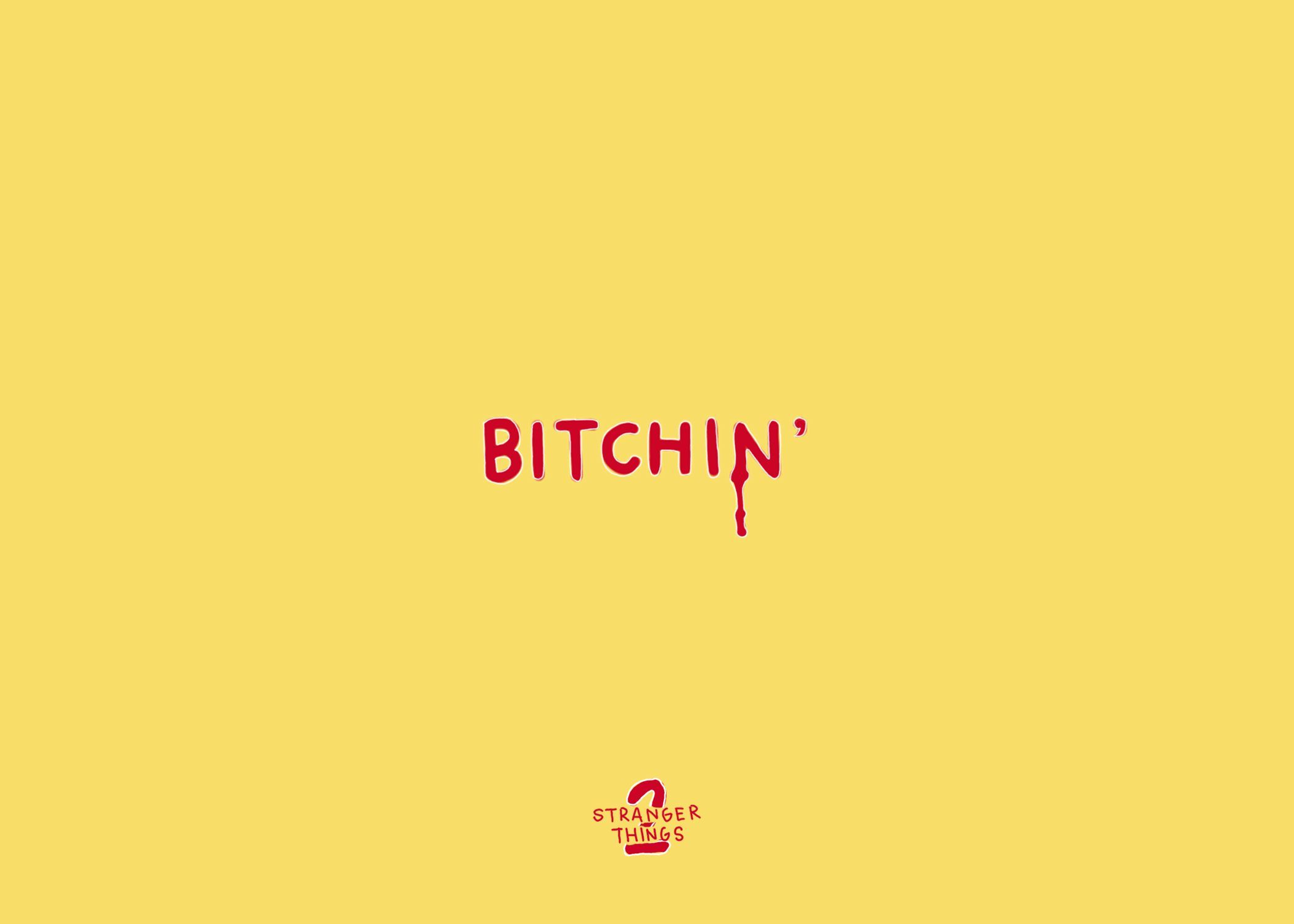 Stranger Things scritta Bitchin' gialla, 2100x1500 alta risoluzione, Laptop