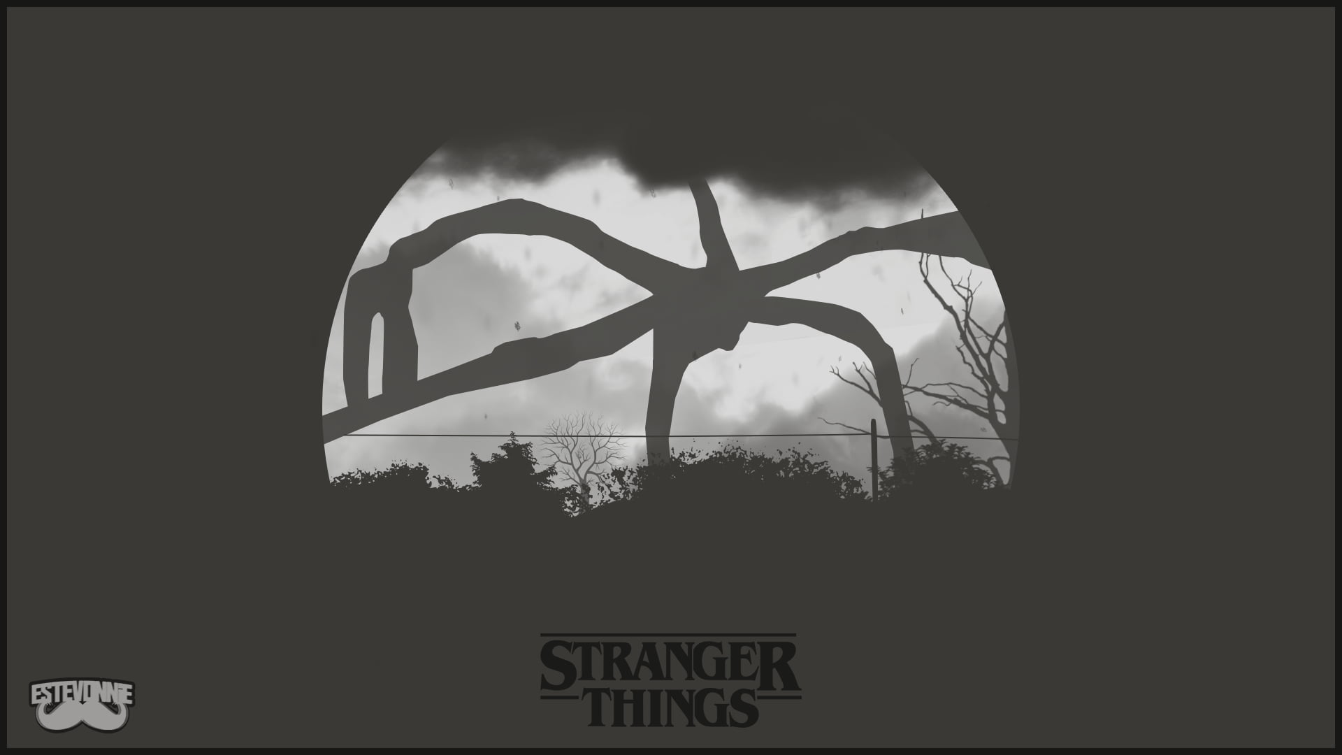 Demogorgone Stranger Things logo, 1920x1080 Full HD, Laptop