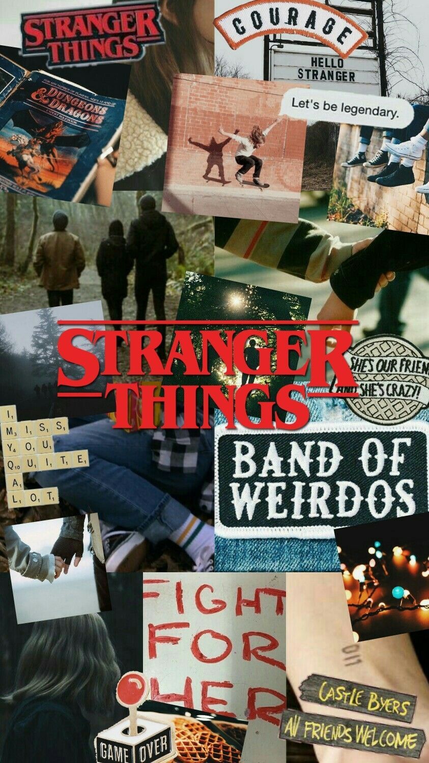 Collage Stranger Things logo testi, 843x1500 Full HD Verticale, iPhone
