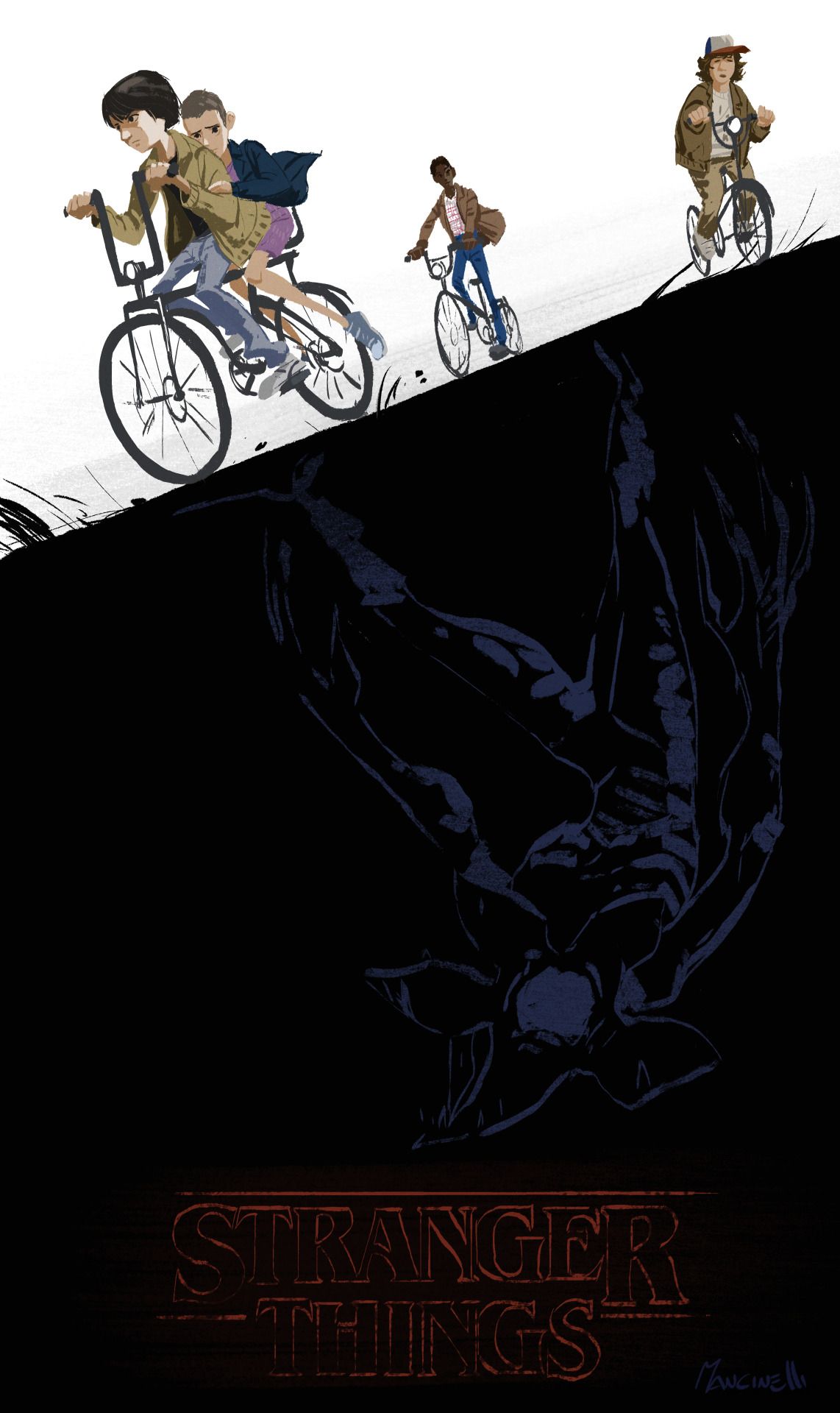 Stranger Things bambini in bicicletta, 1142x1920 Full HD Verticale, iPhone