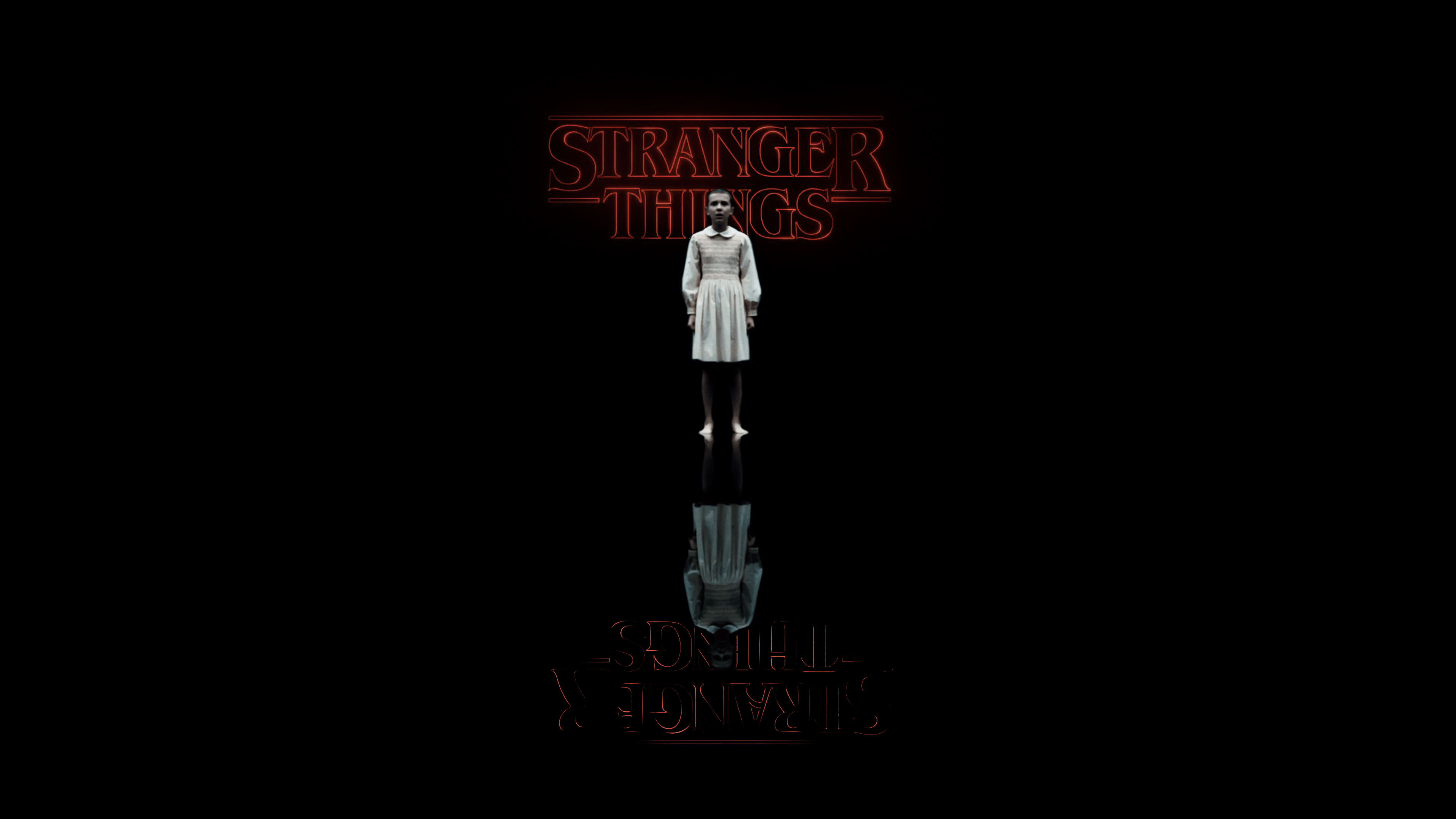Eleven logo Stranger Things sfondo nero, 3840x2160 4K, Desktop 4K