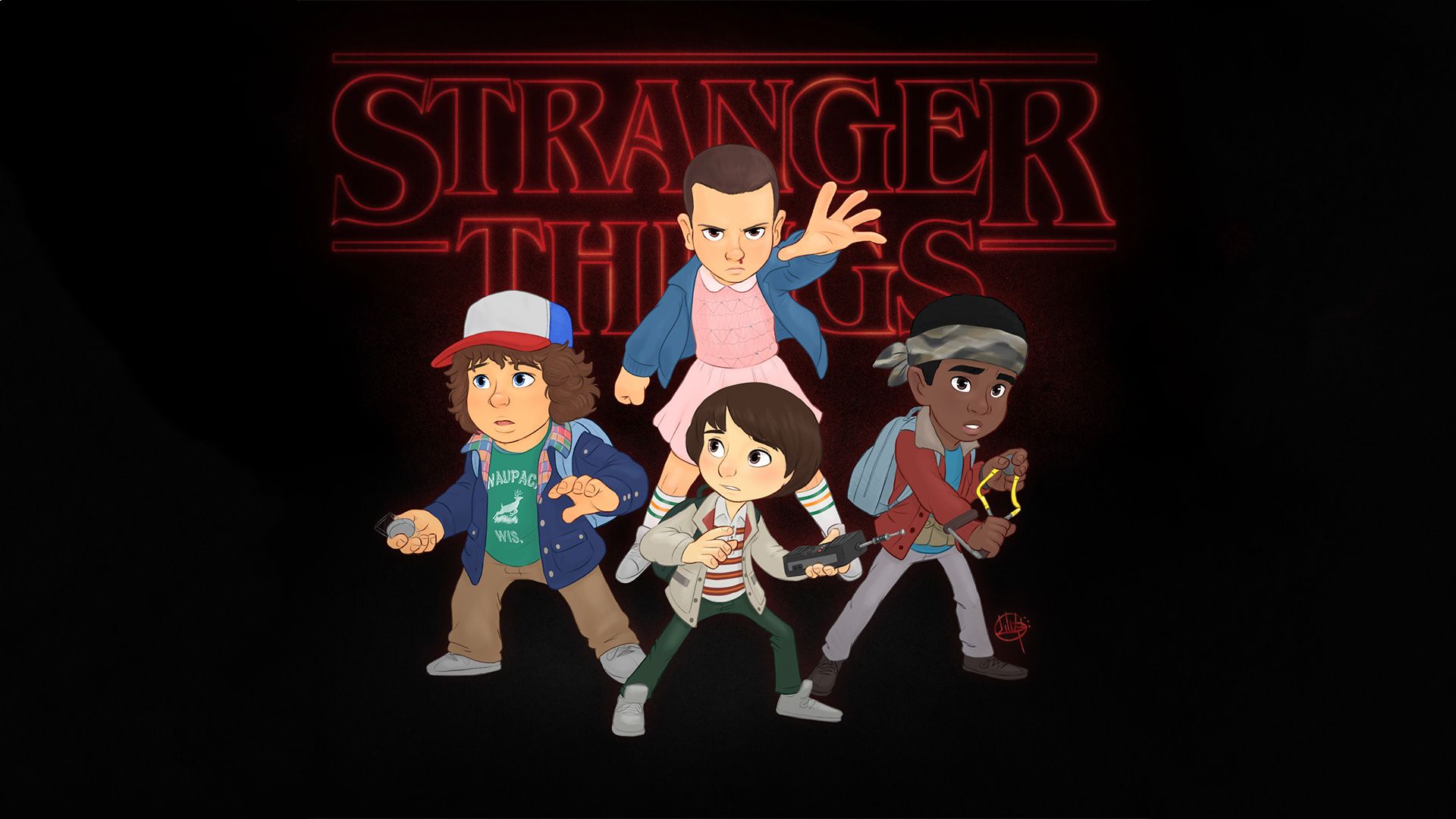 Personaggi Stranger Things fanart animato, 1920x1080 Full HD 1080p, Laptop