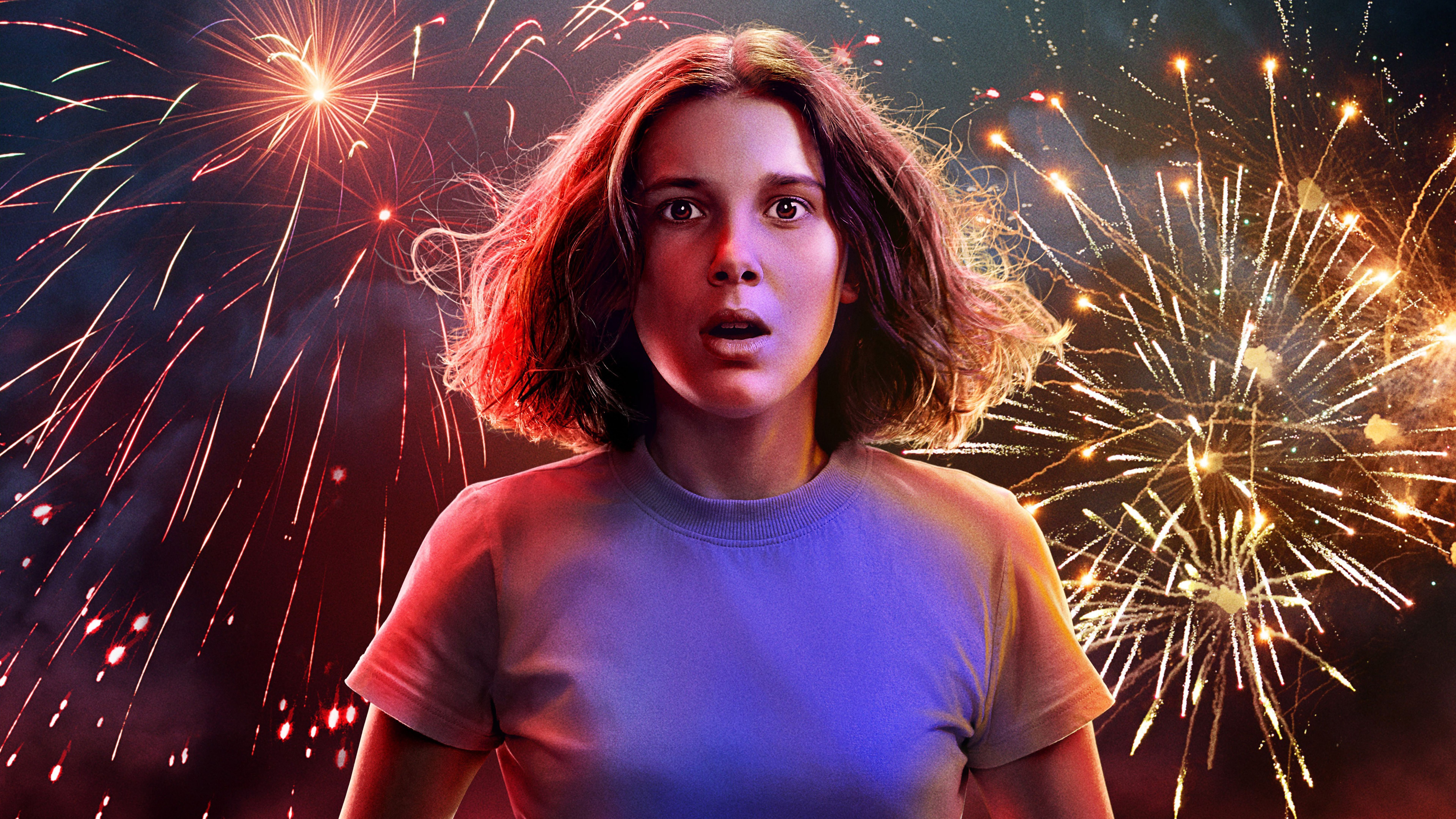 Eleven Stranger Things fuochi artificio, 7680x4320 4K Ultra HD, Monitor 4K