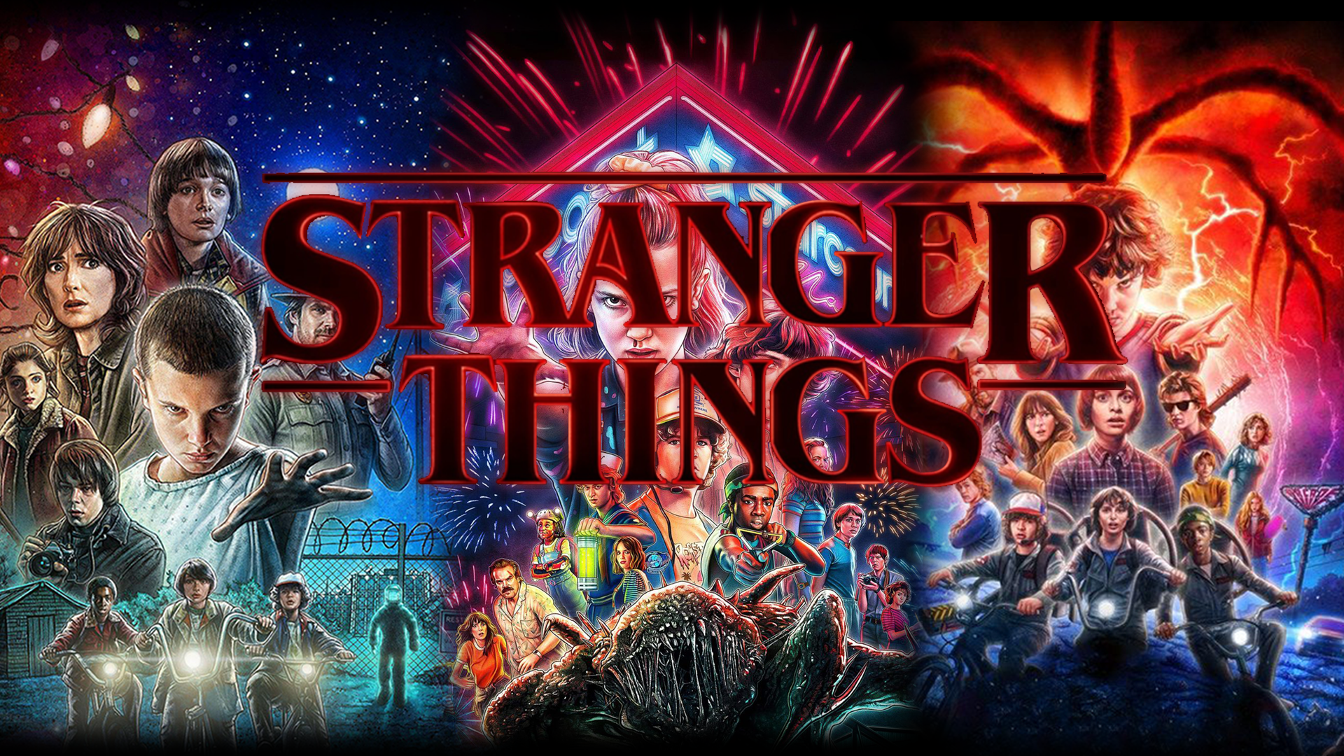 Stranger Things personaggi collage, 1920x1080 Full HD 1080p, Laptop