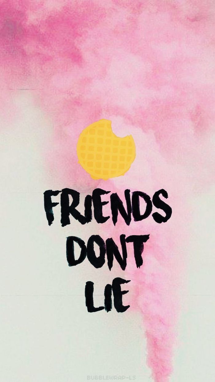 Friends Don't Lie waffle rosa, 700x1244 Verticale, OnePlus