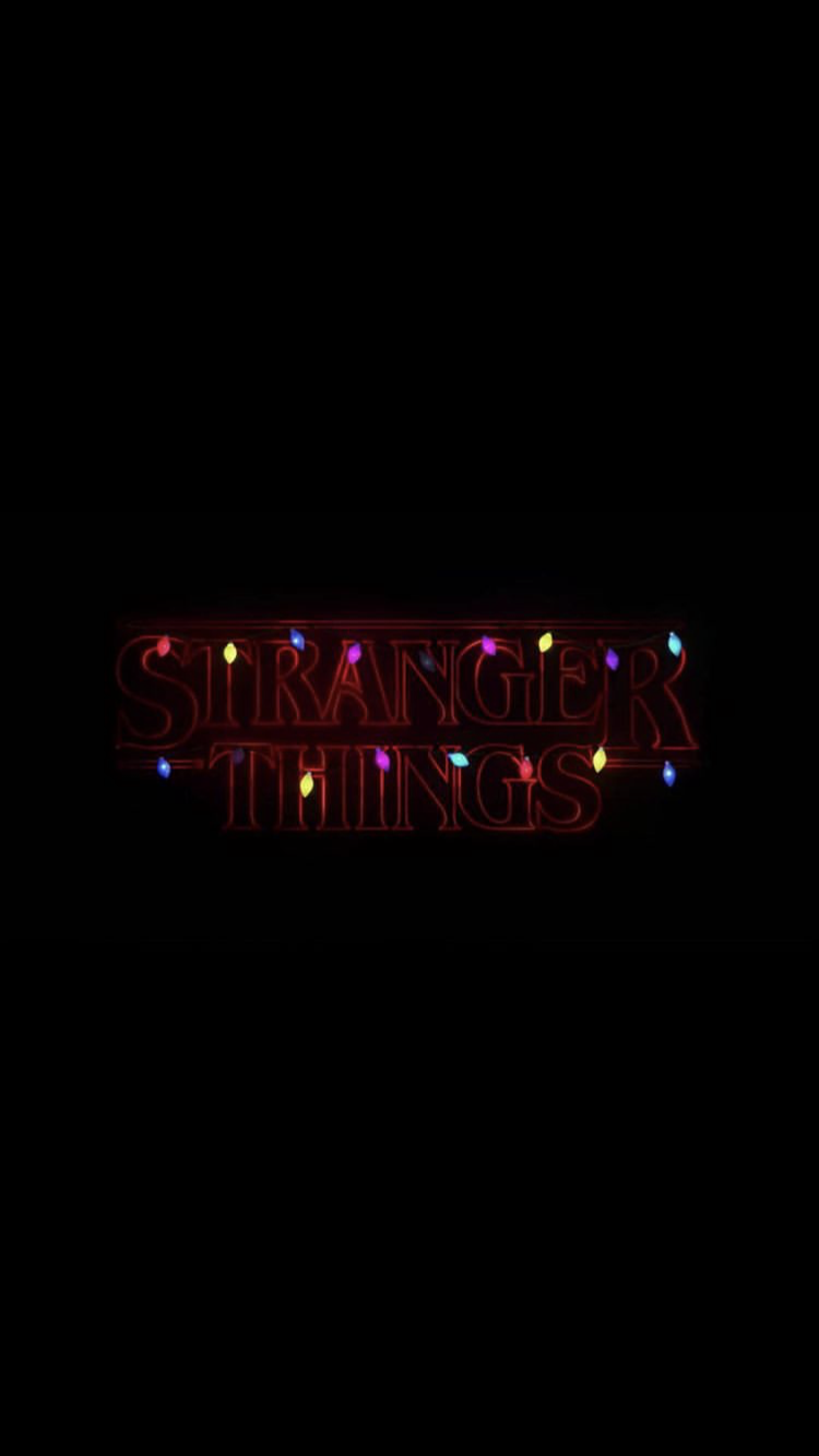 Logo Stranger Things luci natalizie, serie Netflix, 750x1334 Verticale, Telefono