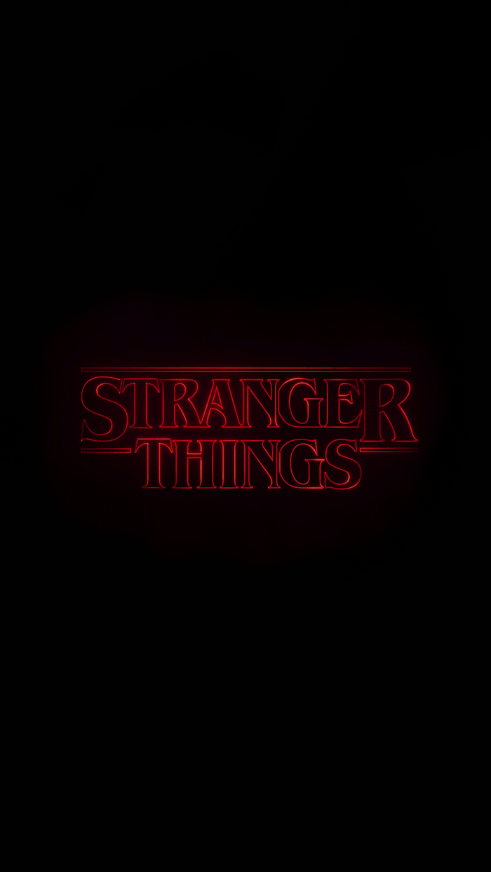 Logo Stranger Things rosso neon, serie Netflix, 700x1244 Verticale, Telefono