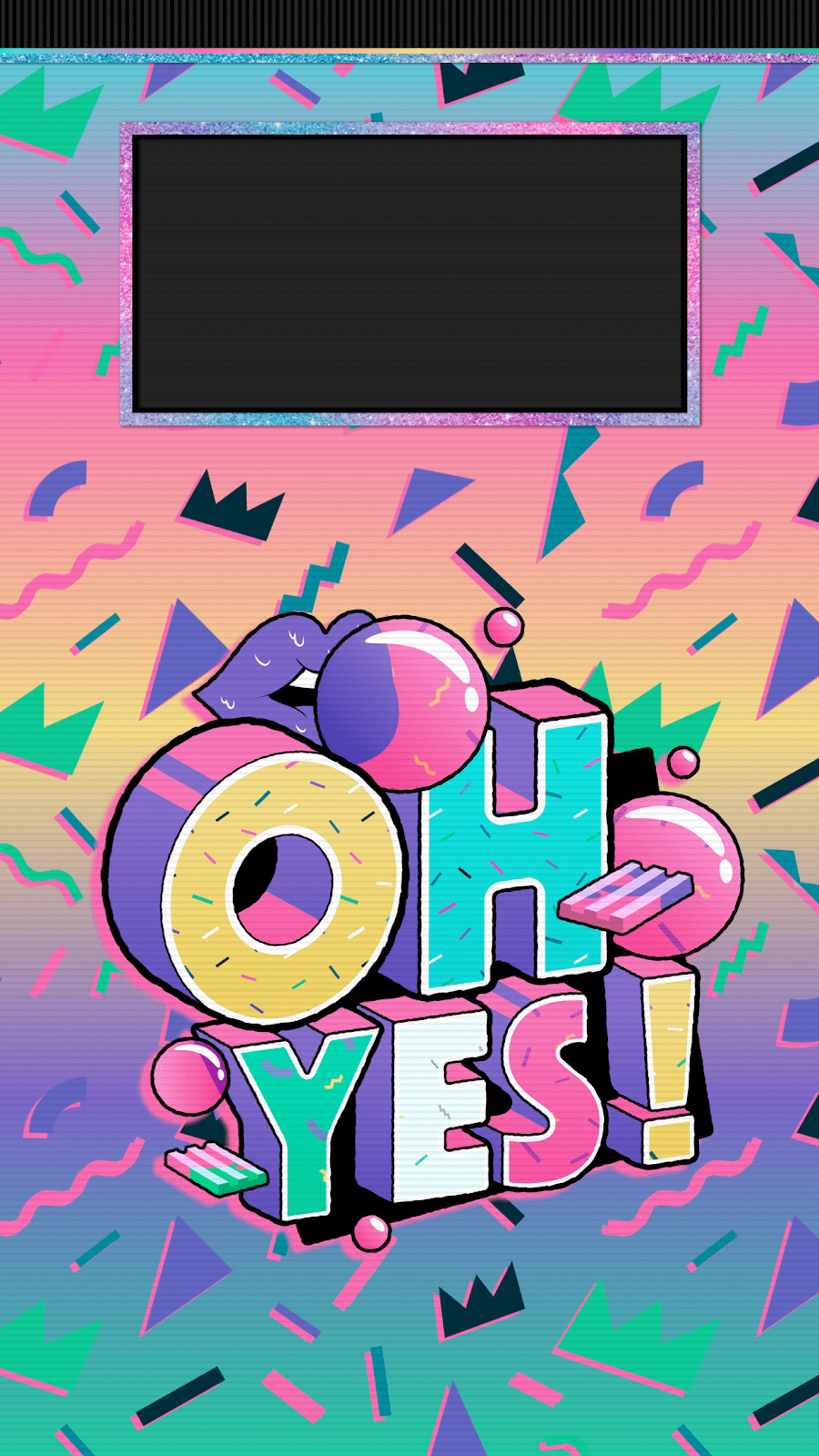 Scritta Oh Yes colorata, 900x1600 Verticale, iPhone Pro Max