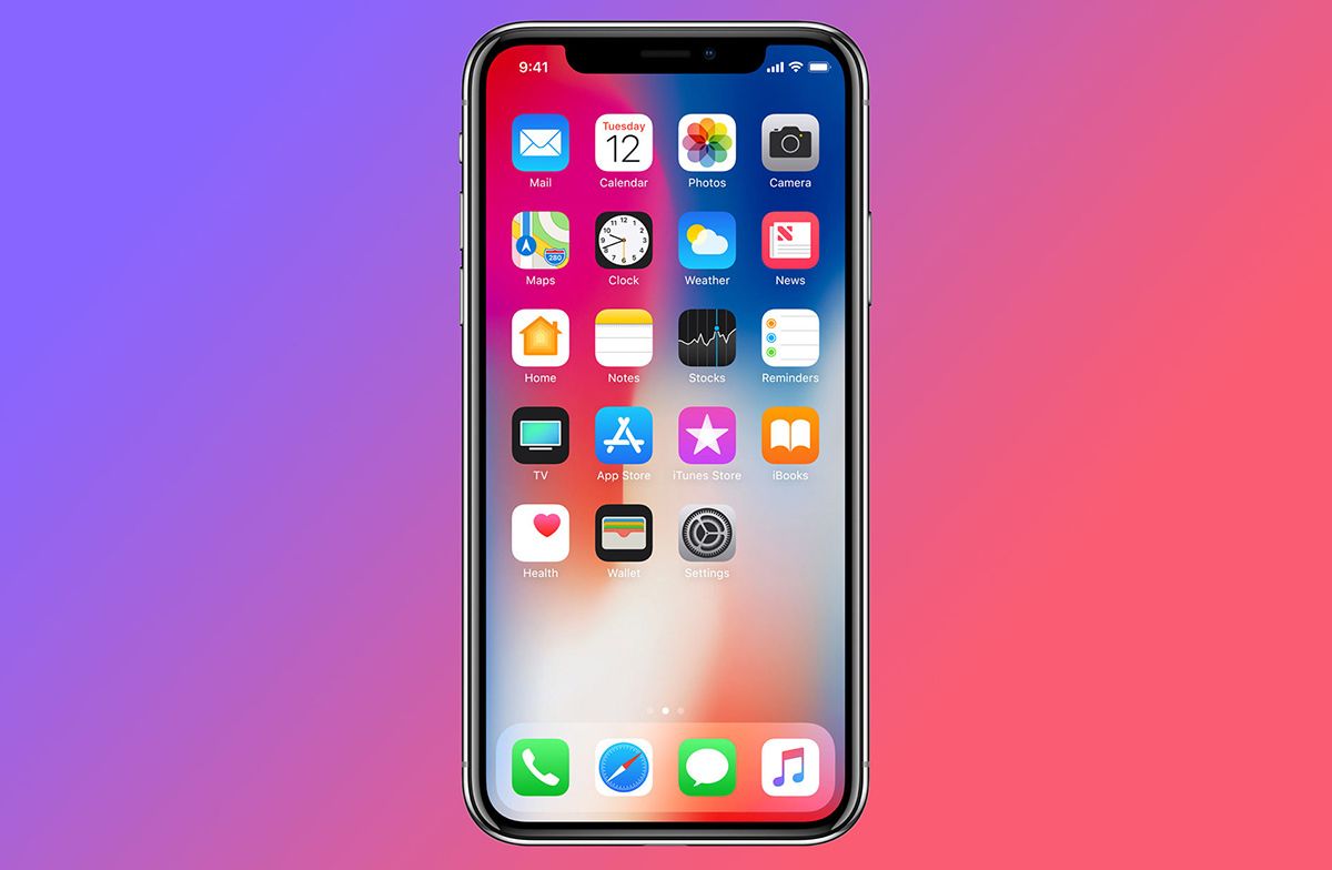 iPhone X con icone app, 1200x784 HD, Desktop