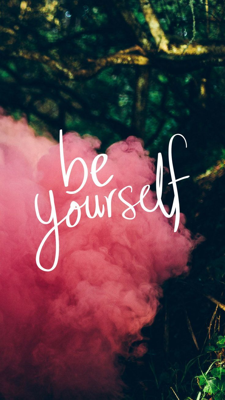 Fumo rosa scritta be yourself, 736x1308 Full HD Verticale, iPhone Air
